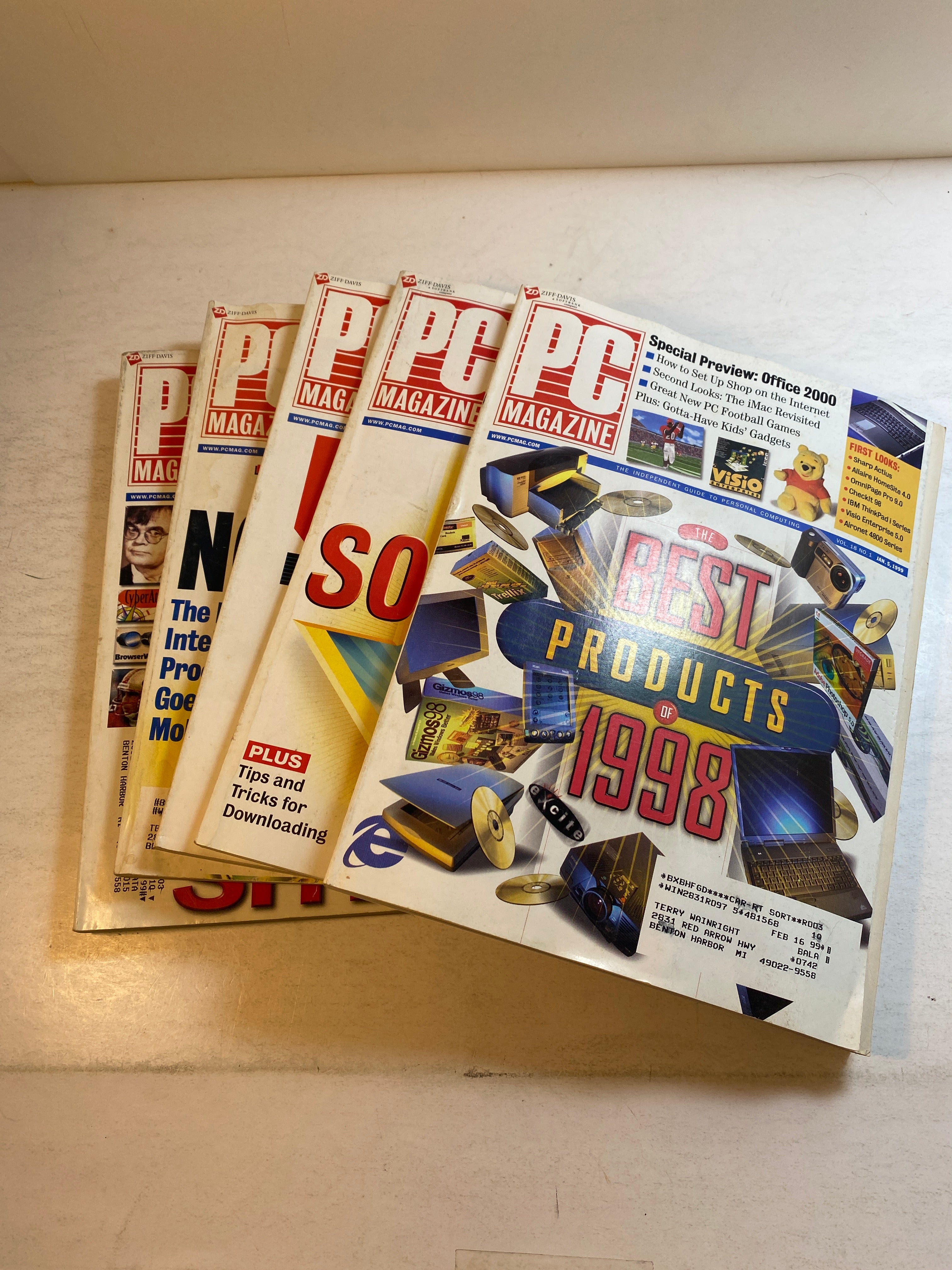 Lot of 5 Vintage PC Magazine 1998-1999