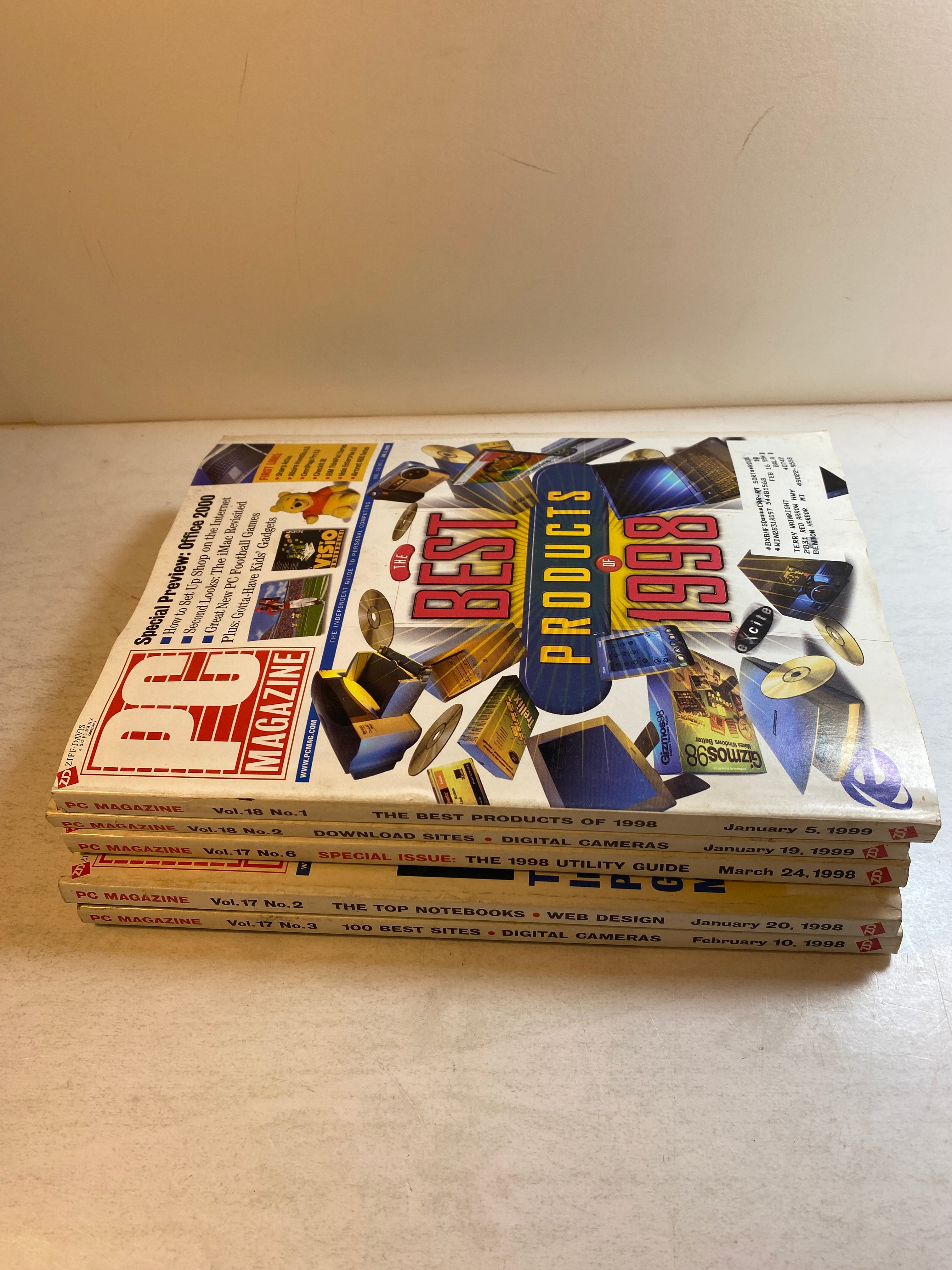Lot of 5 Vintage PC Magazine 1998-1999