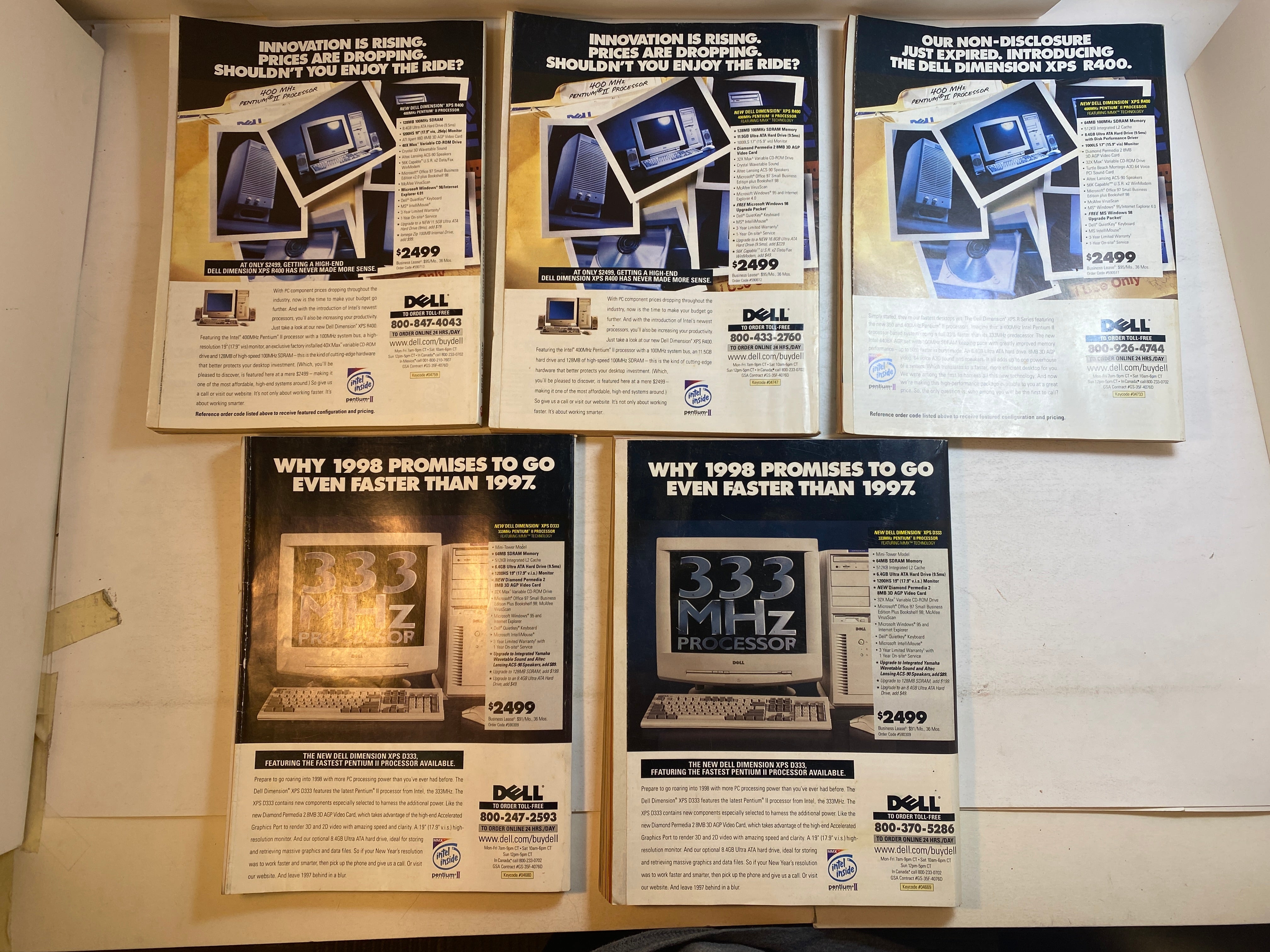 Lot of 5 Vintage PC Magazine 1998