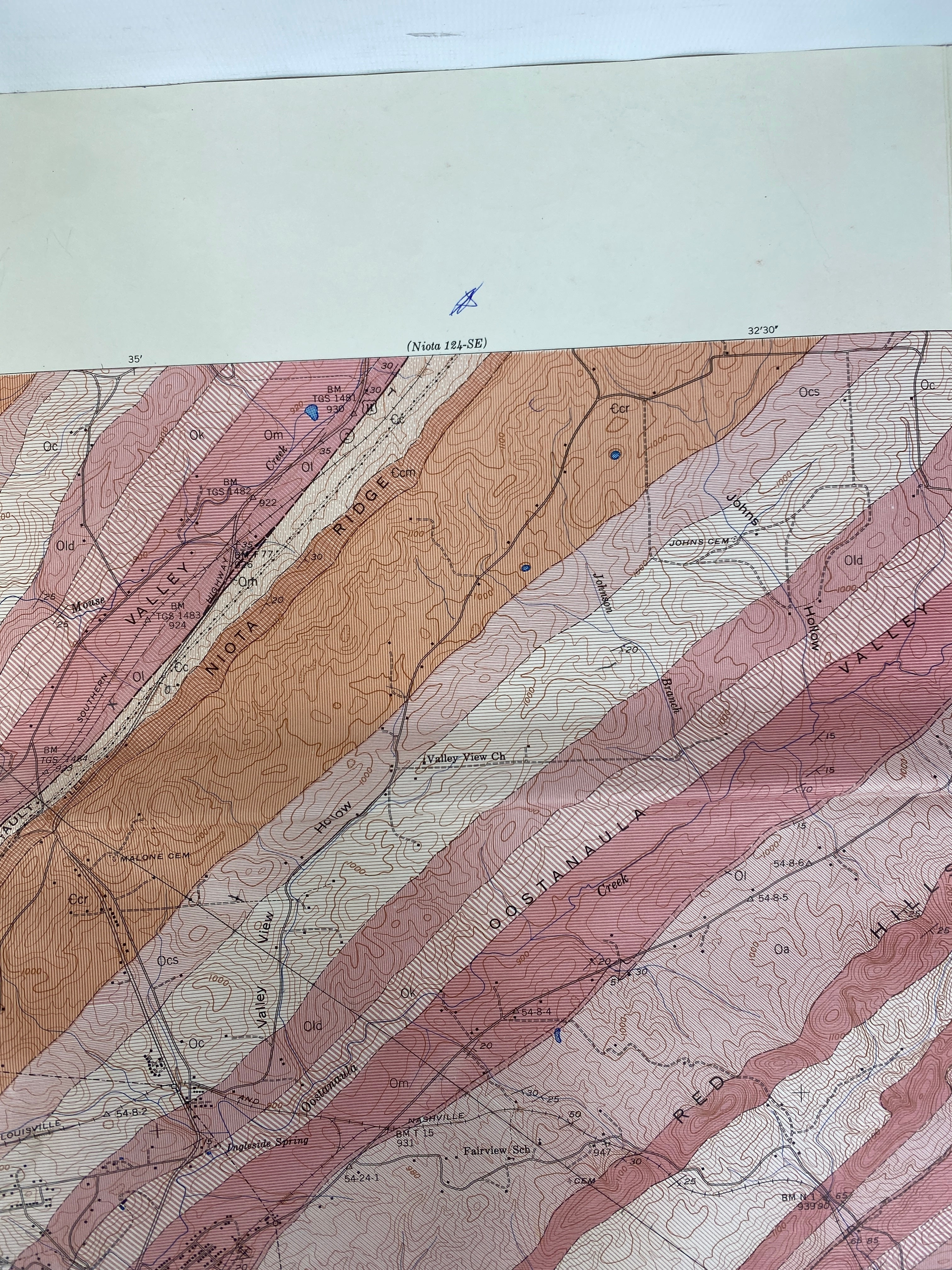 Lot of 5 Vintage US Geological Maps Georgia/Tennessee/Kentucky/Arkansas