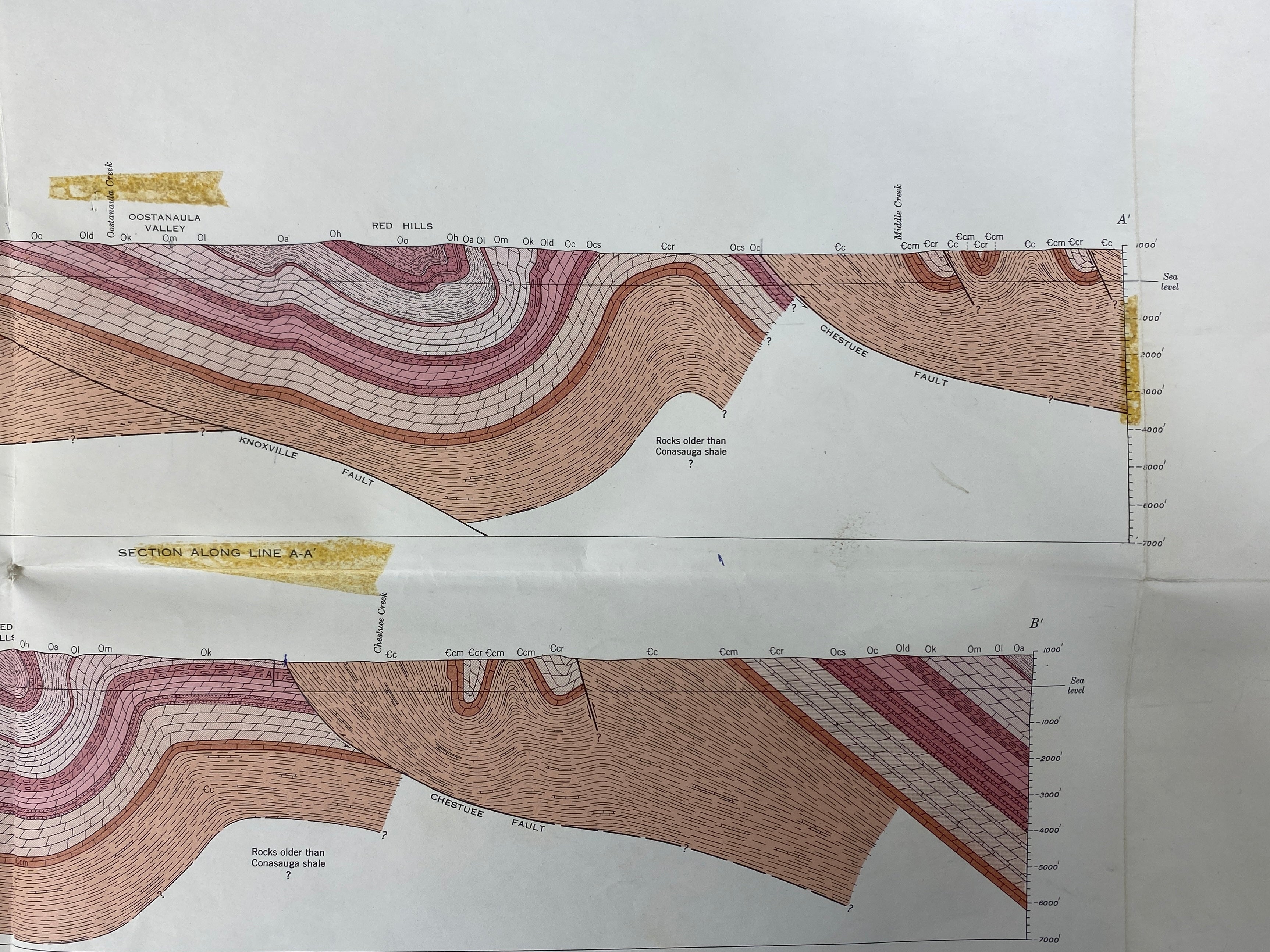 Lot of 5 Vintage US Geological Maps Georgia/Tennessee/Kentucky/Arkansas
