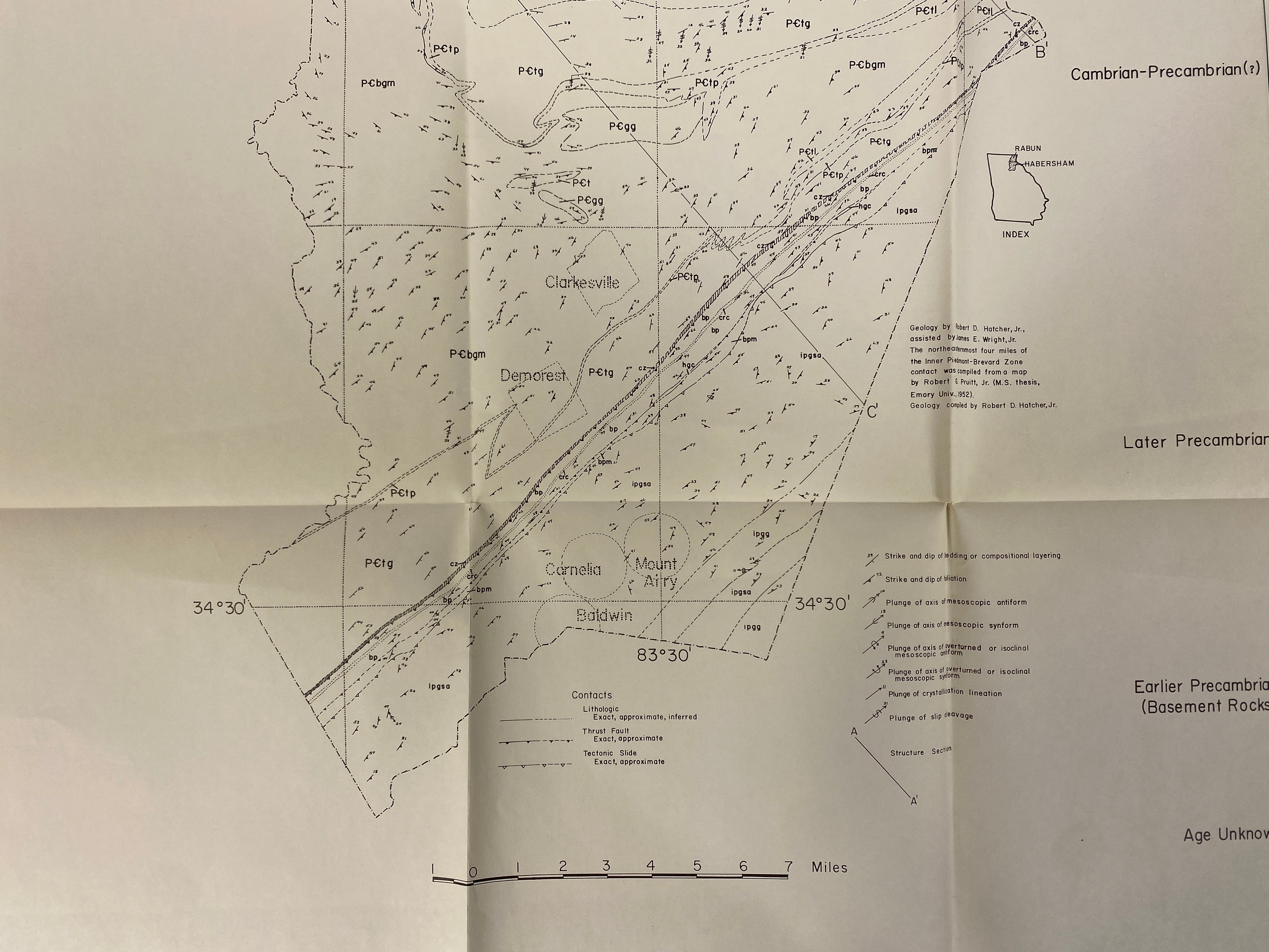 Lot of 5 Vintage US Geological Maps Georgia/Tennessee/Kentucky/Arkansas