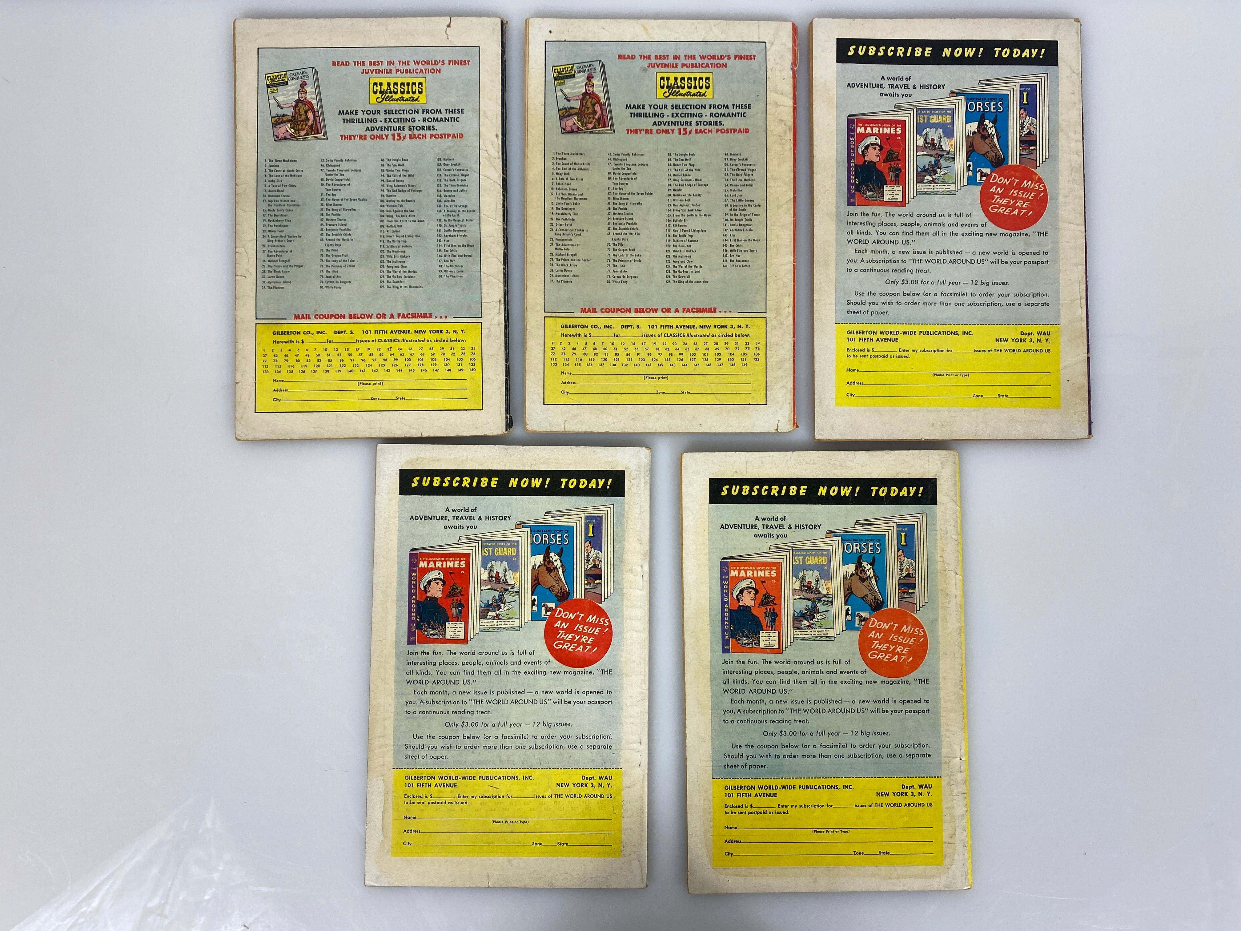 Lot of 5 World Around Us: Army Navy Marines Air Force Coast Guard 1959 Comics
