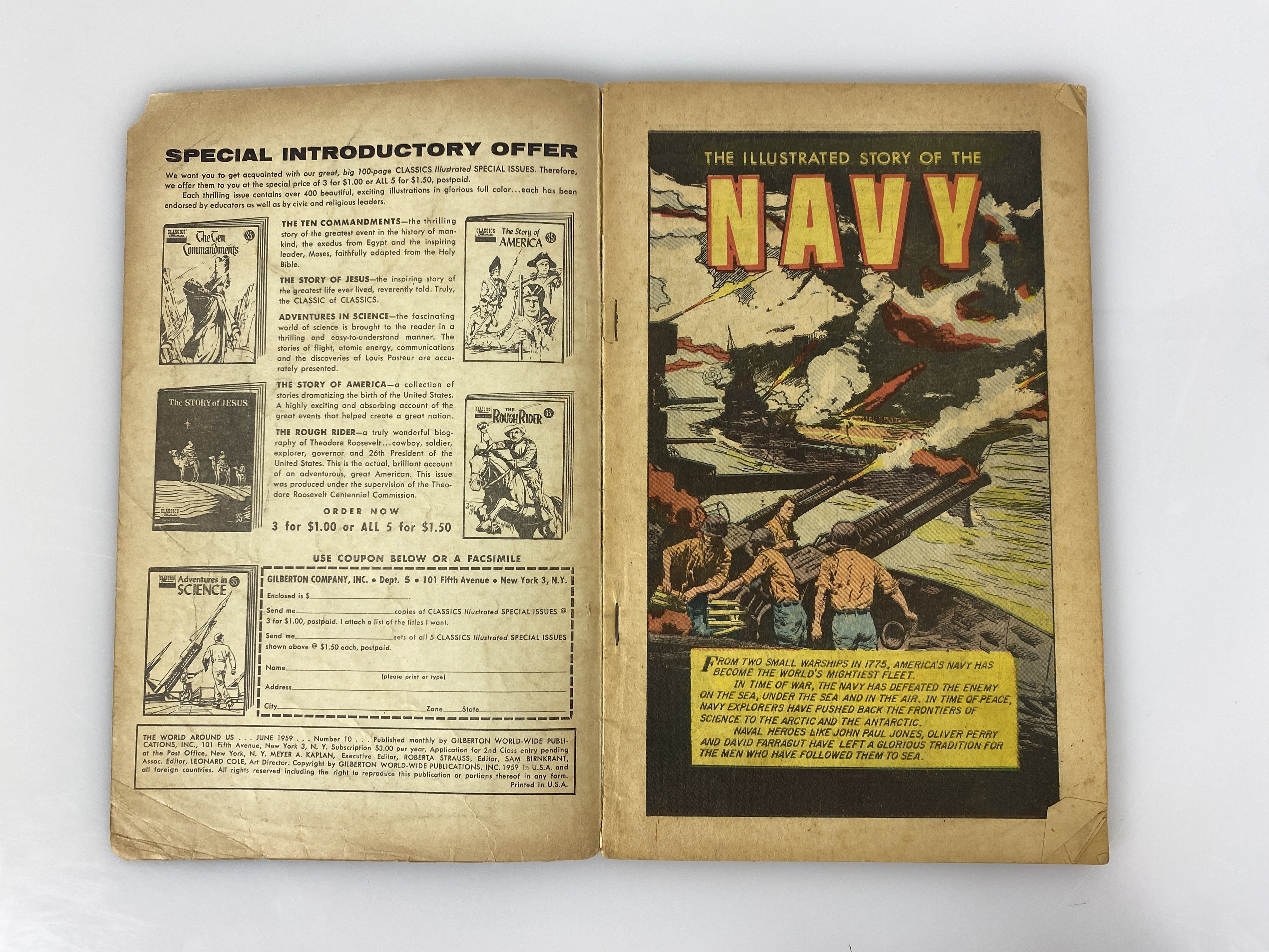 Lot of 5 World Around Us: Army Navy Marines Air Force Coast Guard 1959 Comics