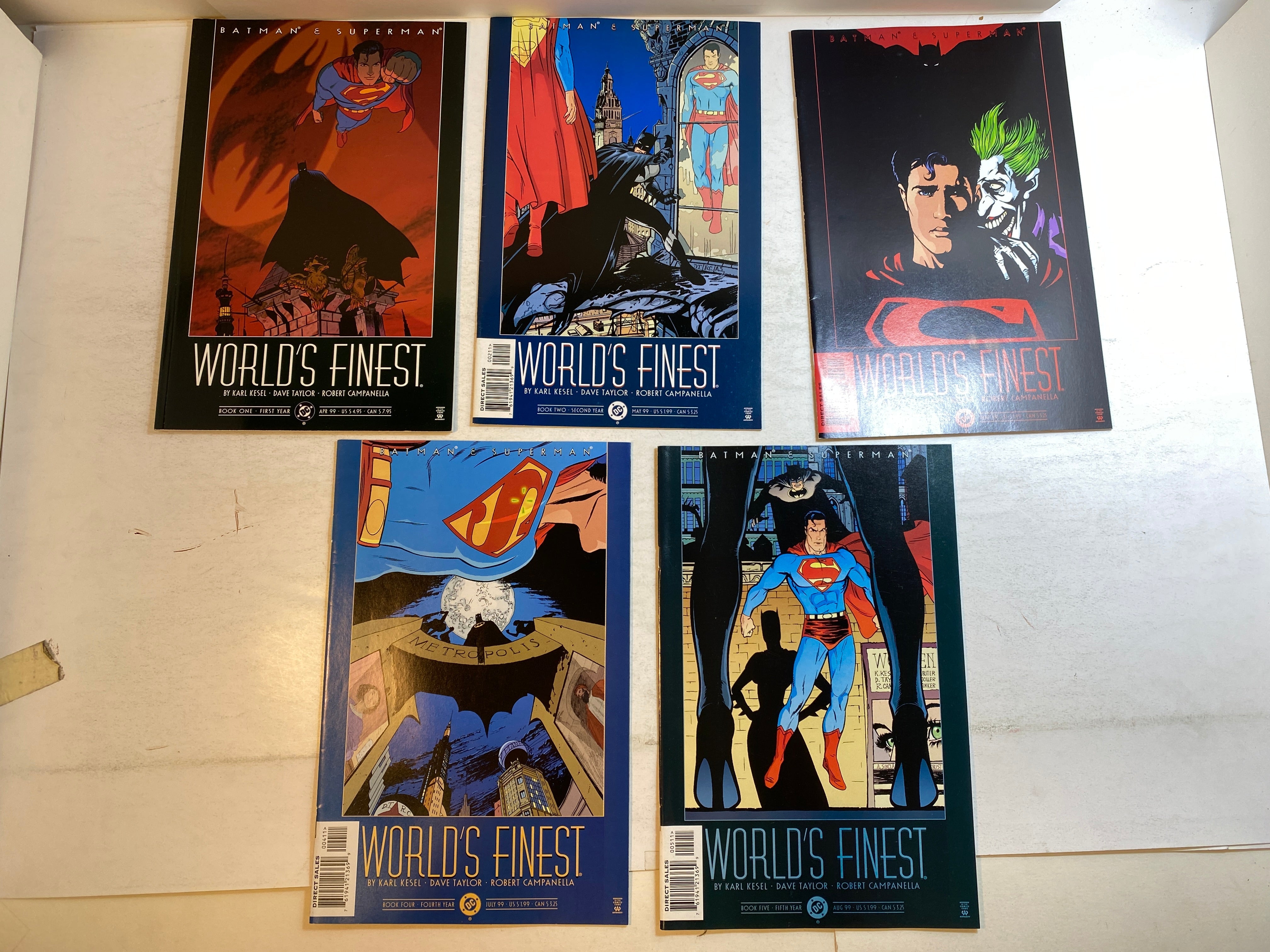 Lot of 5 World's Finest Batman Superman 1999 Books 1-5 DC Comics