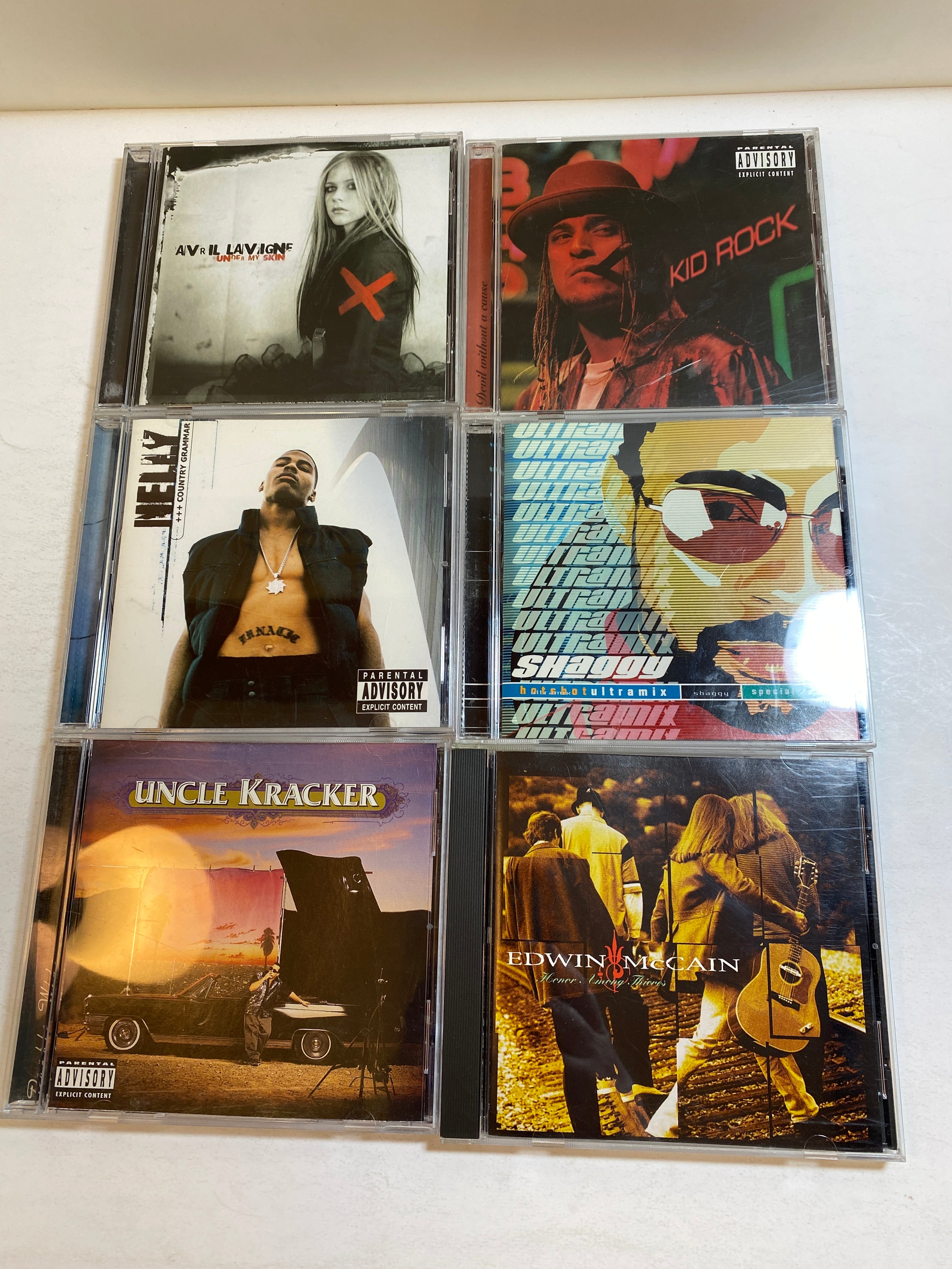 Lot of 6 1990s/2000s CDs Avril Lavigne Nelly Shaggy Kid Rock 1995-2004