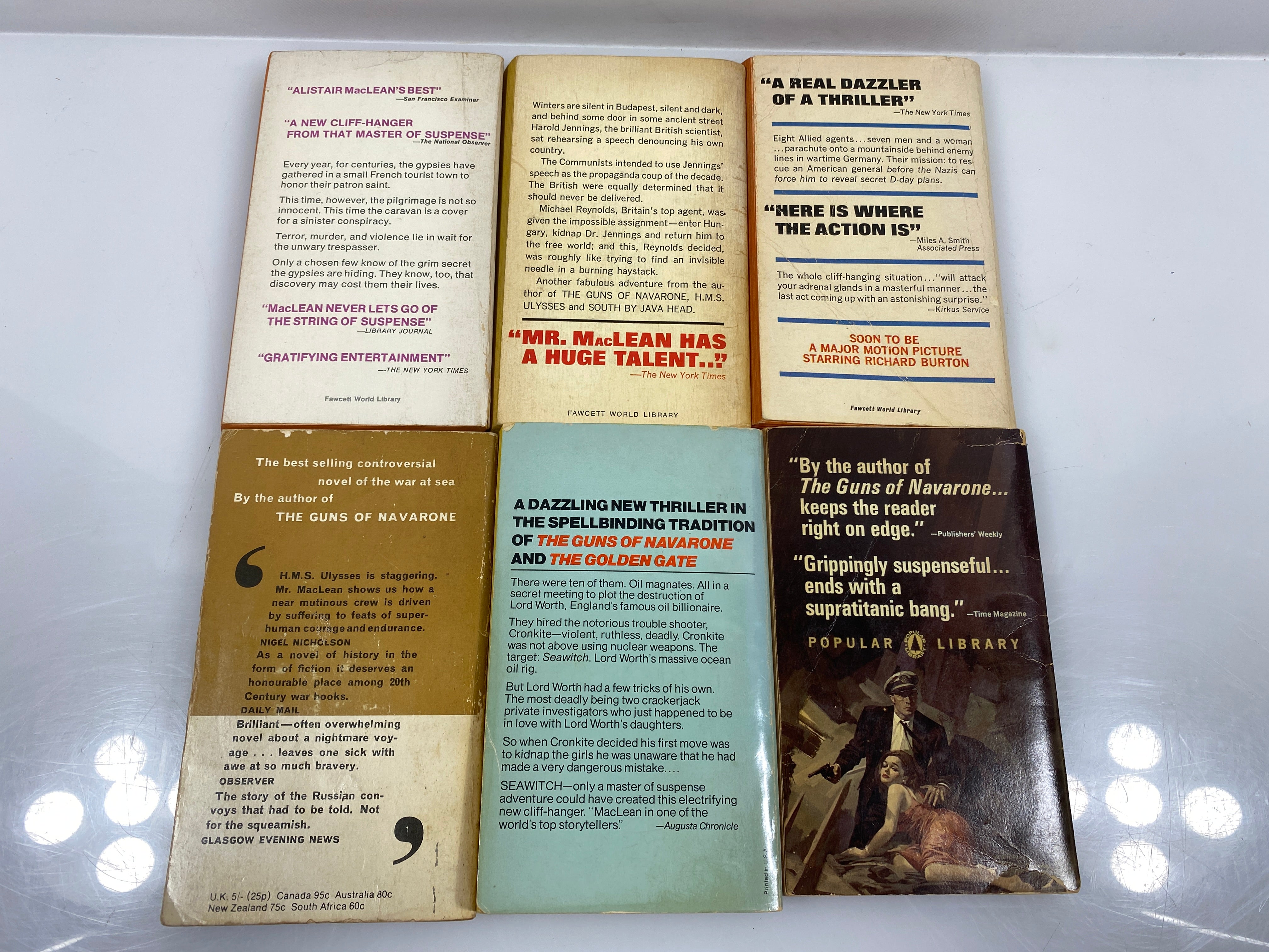 Lot Of 6 Alister MacLean Action Novels SC 1959-1977