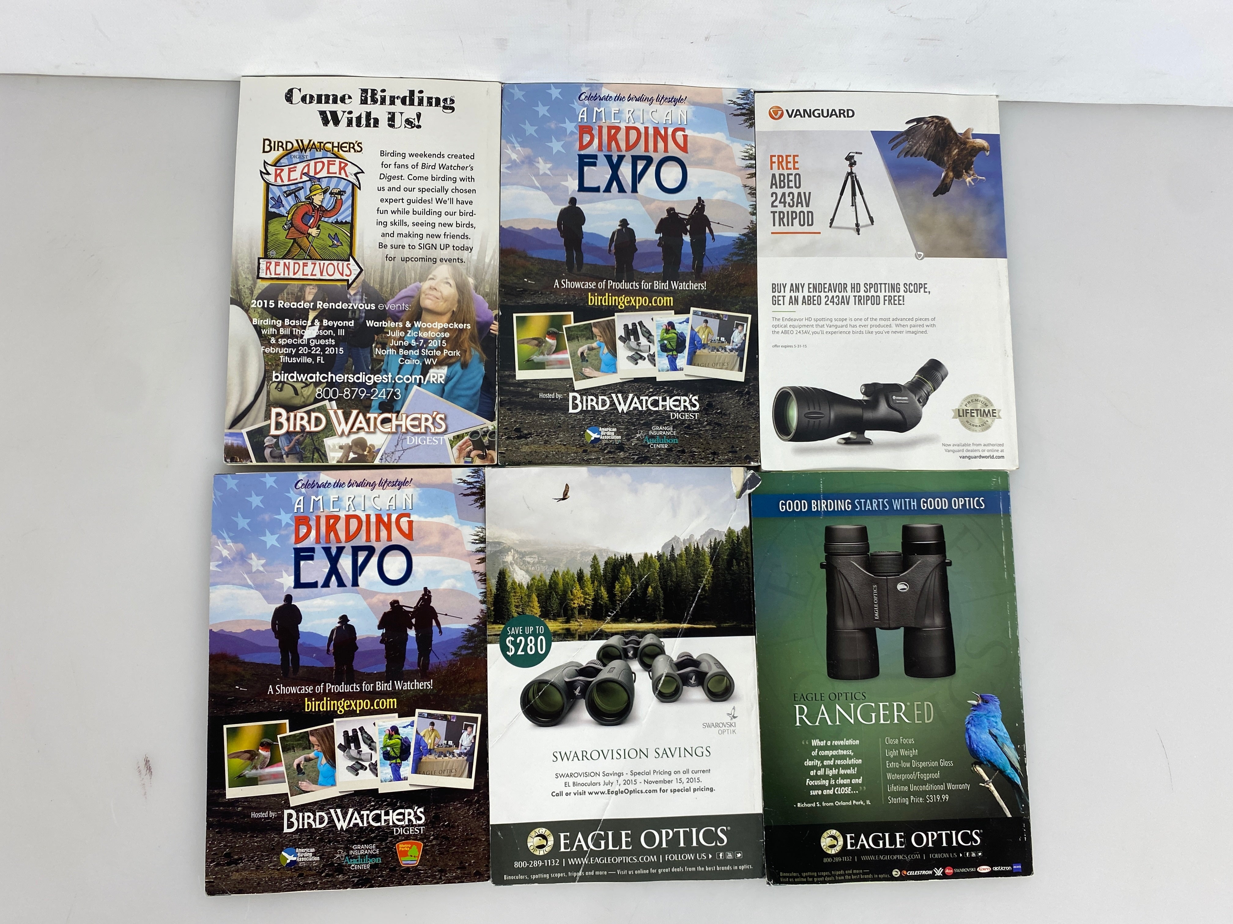 Lot of 6: Bird Watchers Digest Complete 2015 Set