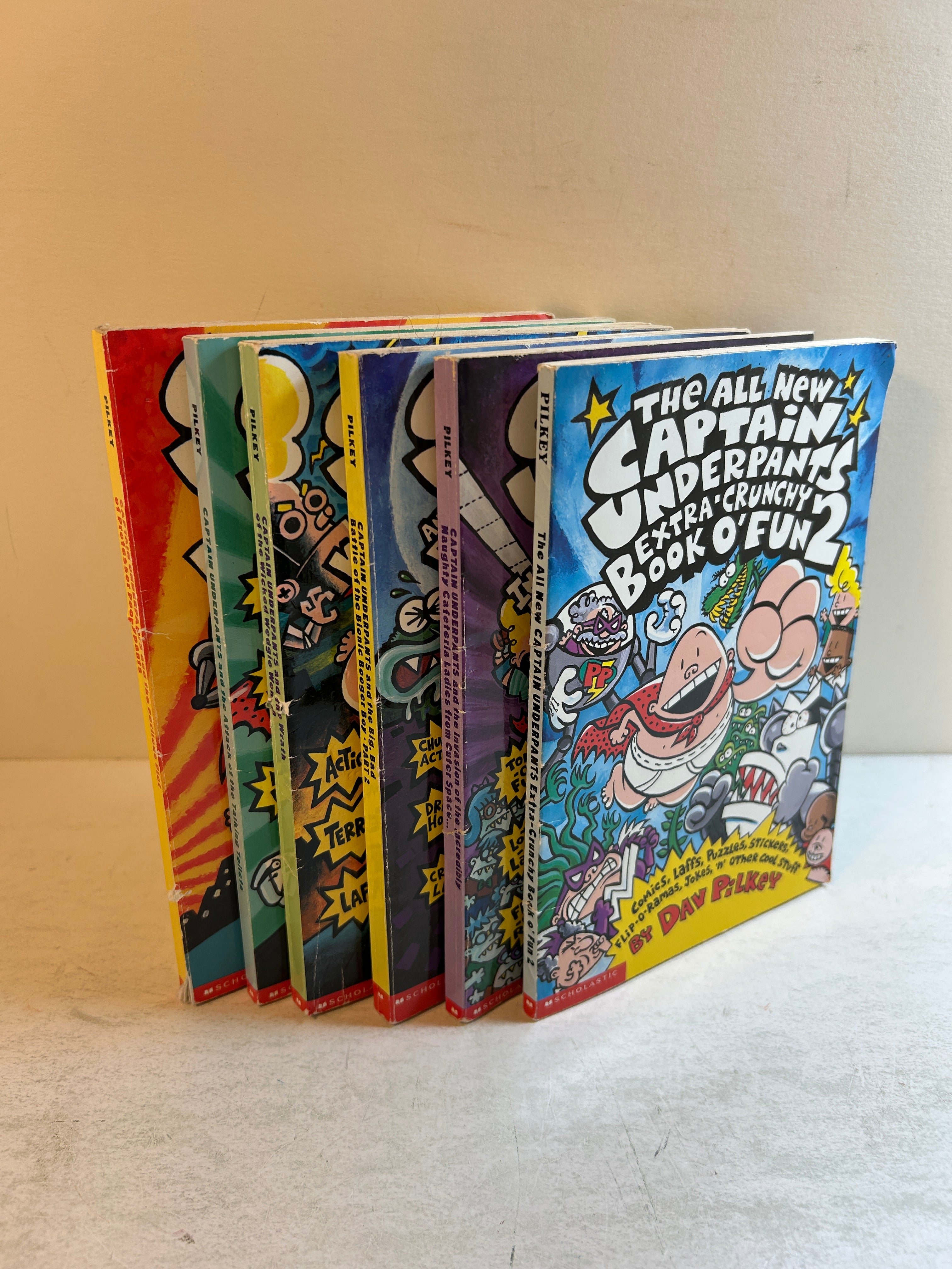 Lot of 6: Captain Underpants by Dav Pilkey Scholastic Paperbacks SC