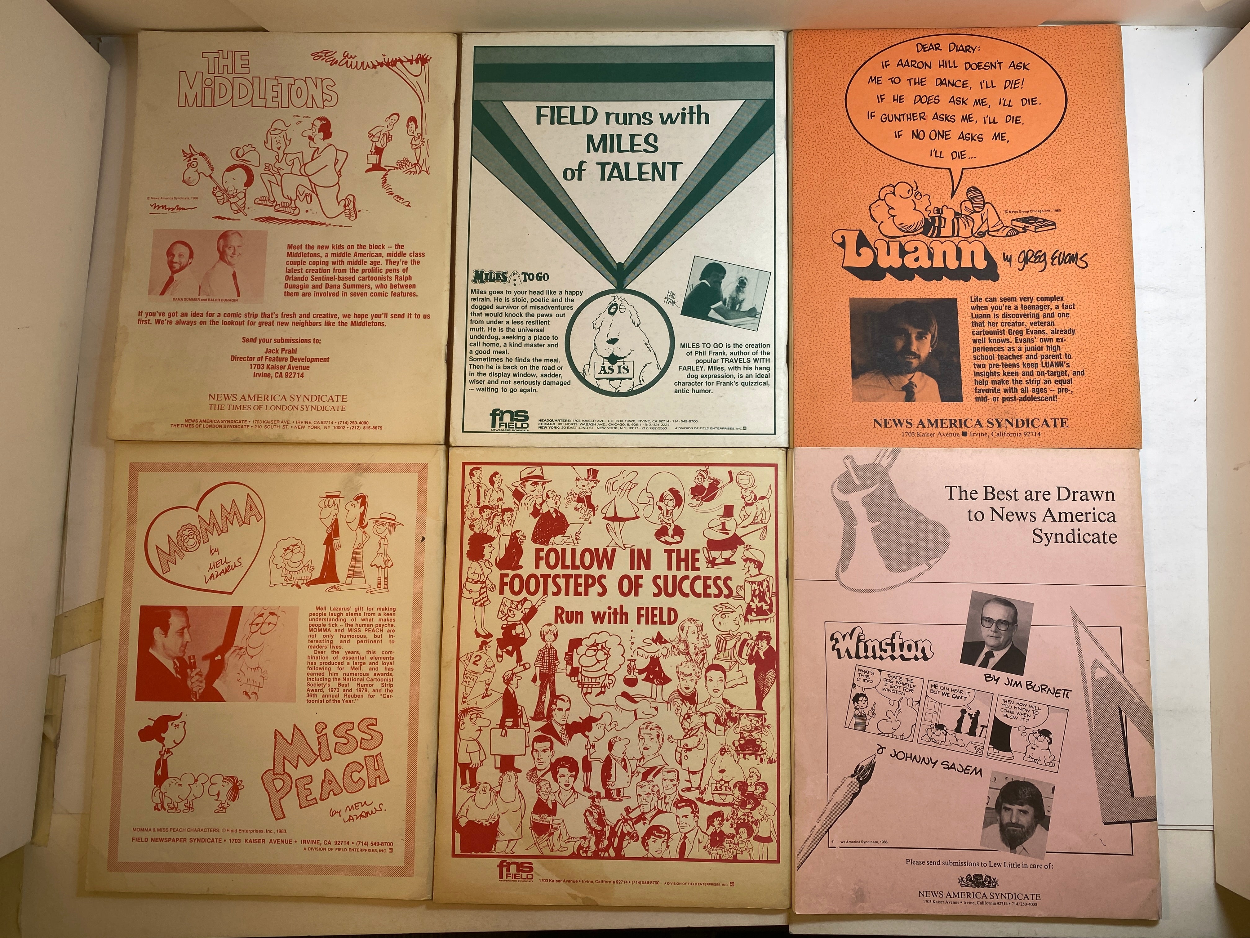 Lot of 6 Cartoonist Profiles 1981-1986