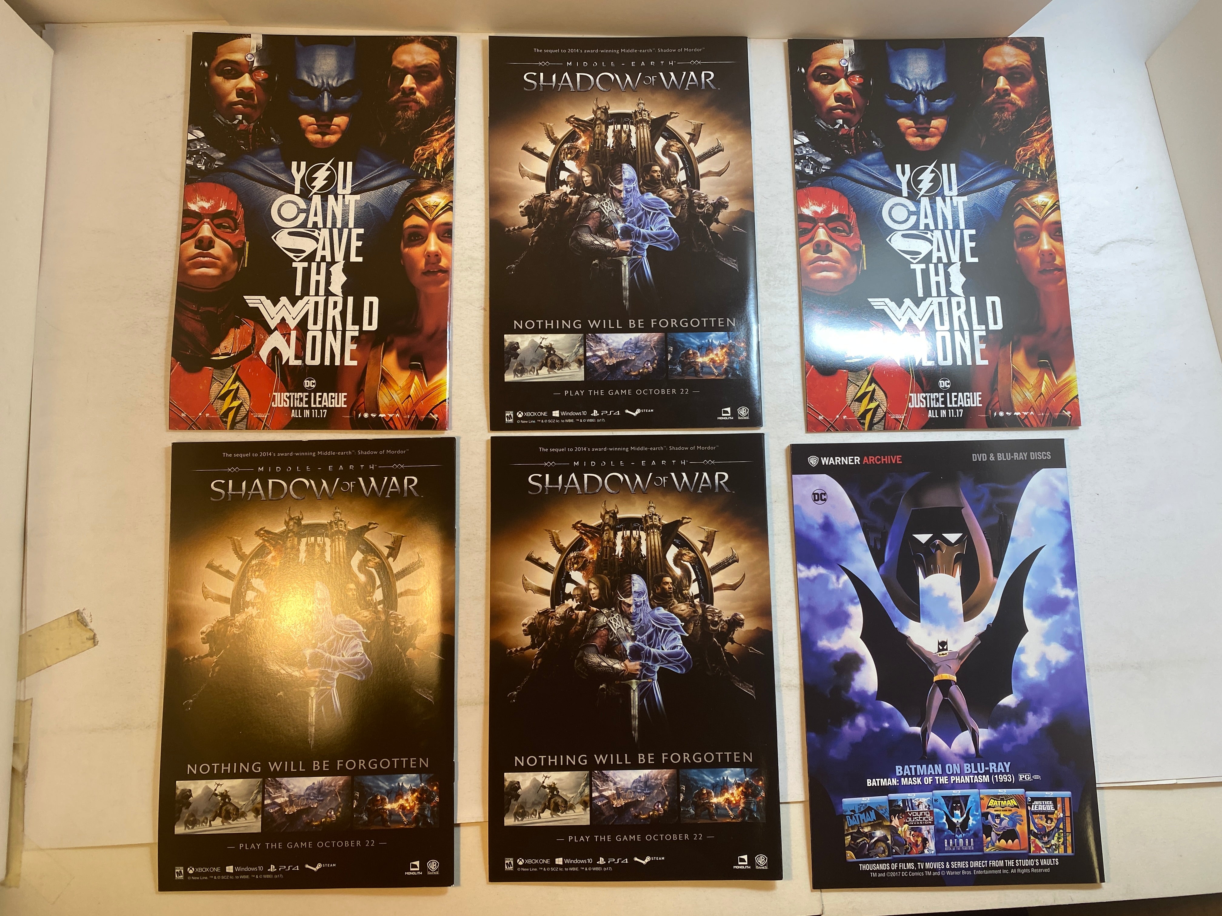 Lot of 6 Dark Nights Metal Tie in Batman Foil Set DC Comics 2017-2018