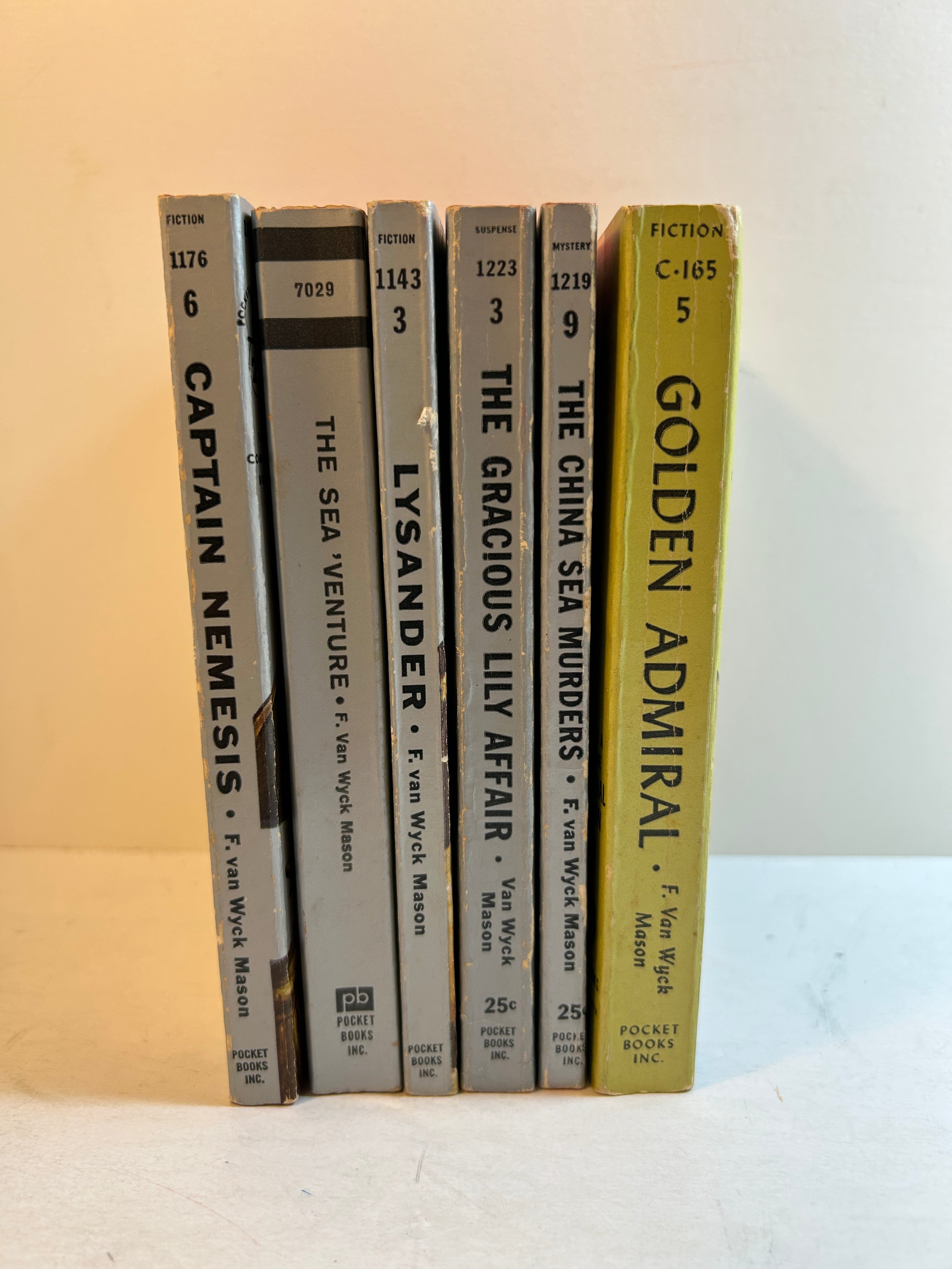 Lot of 6 F. Van Wyck Mason 1st Print Pocket Books/Cardinal 1956-63 SC