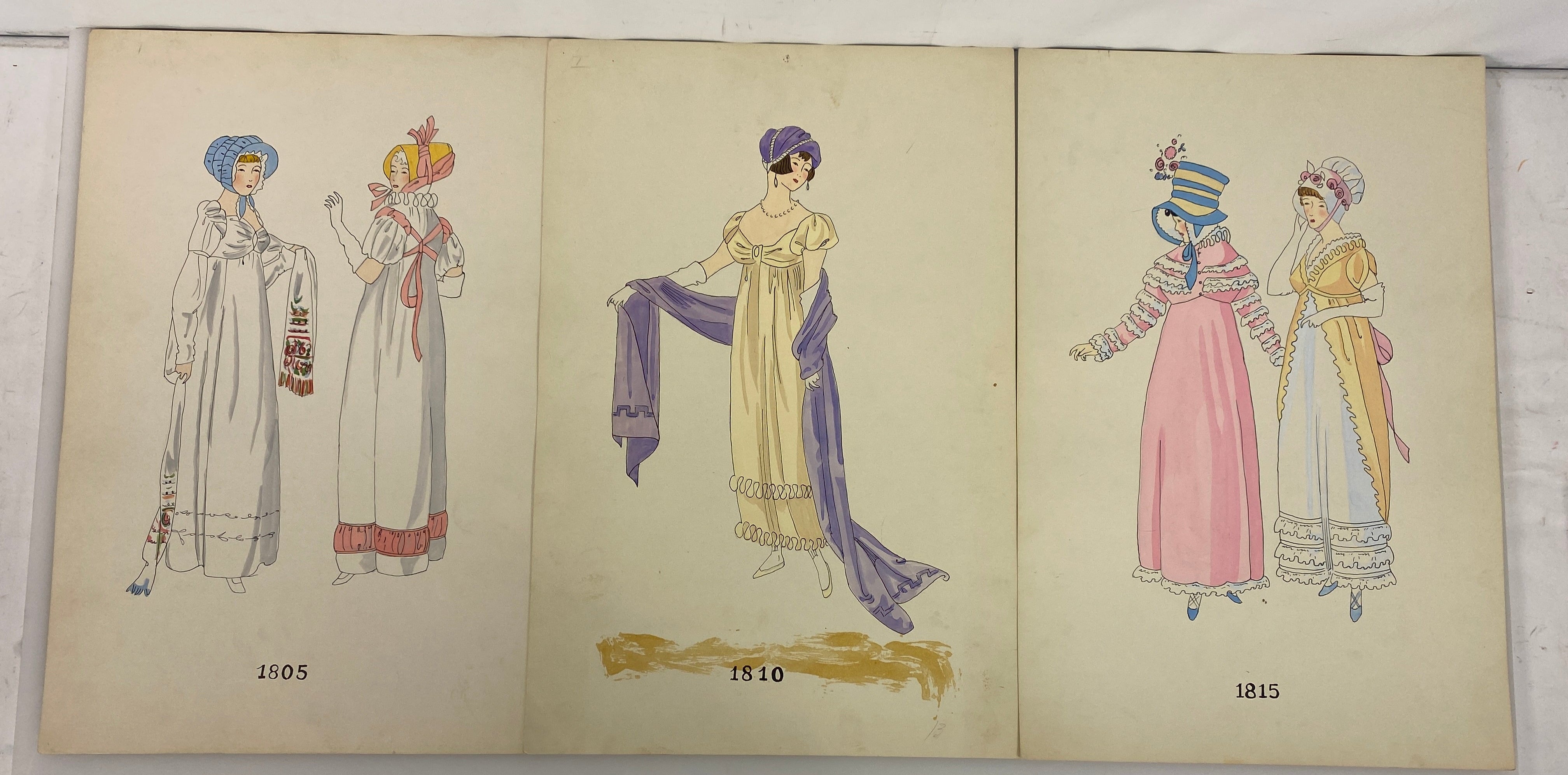 Lot of 6 Fashion Plates 1789-1805