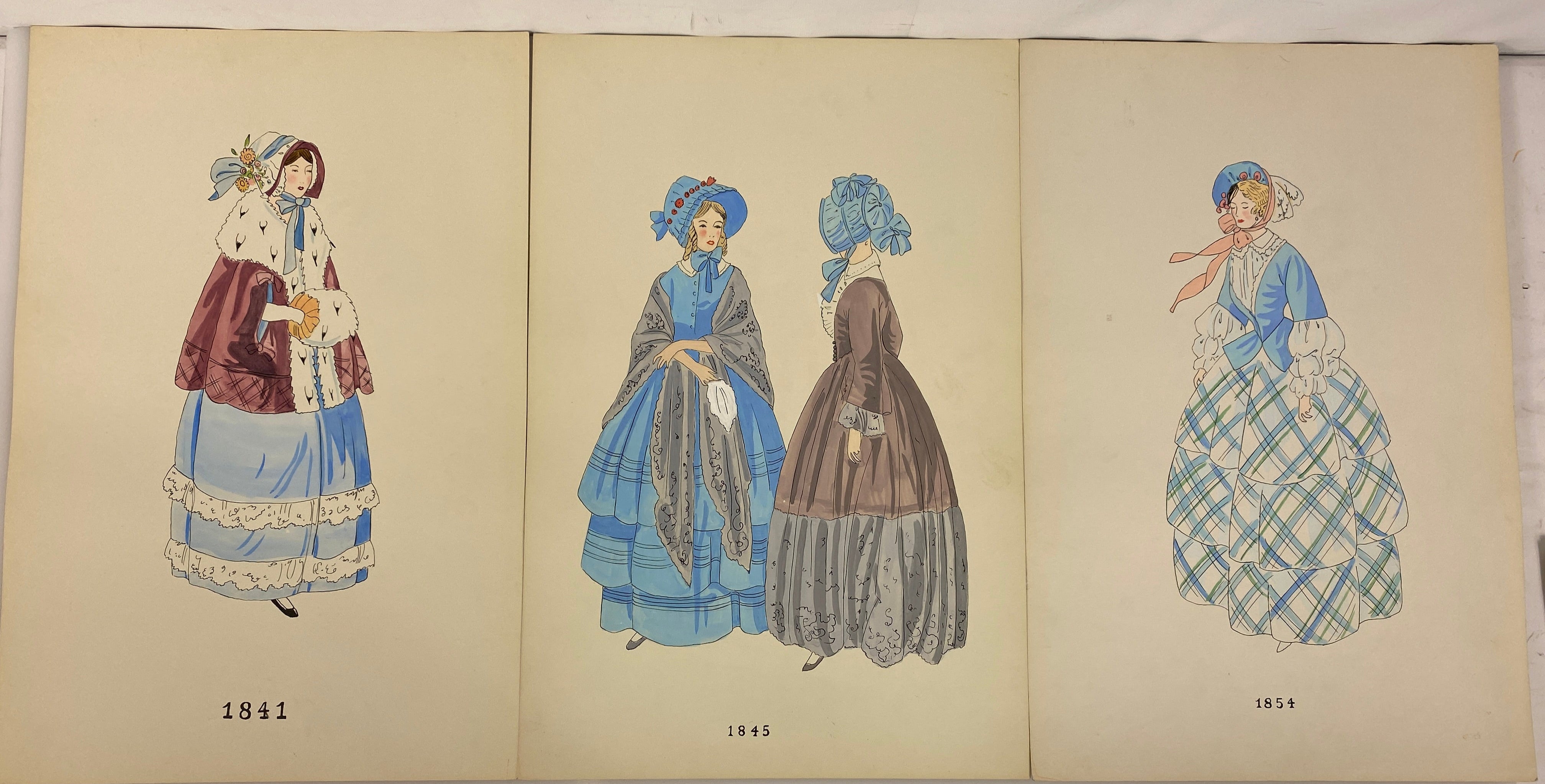 Lot of 6 Fashion Plates 1841-1860