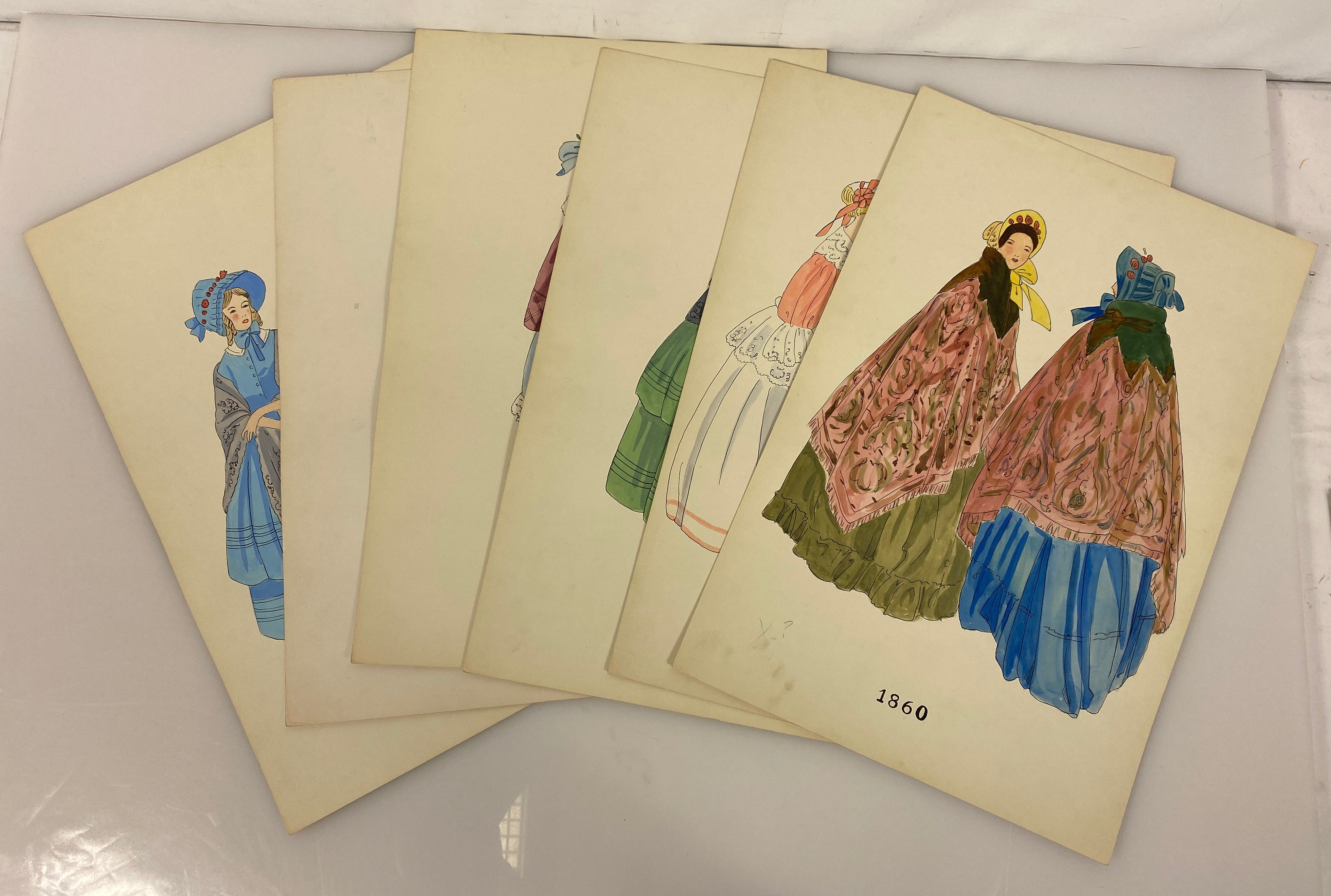 Lot of 6 Fashion Plates 1841-1860