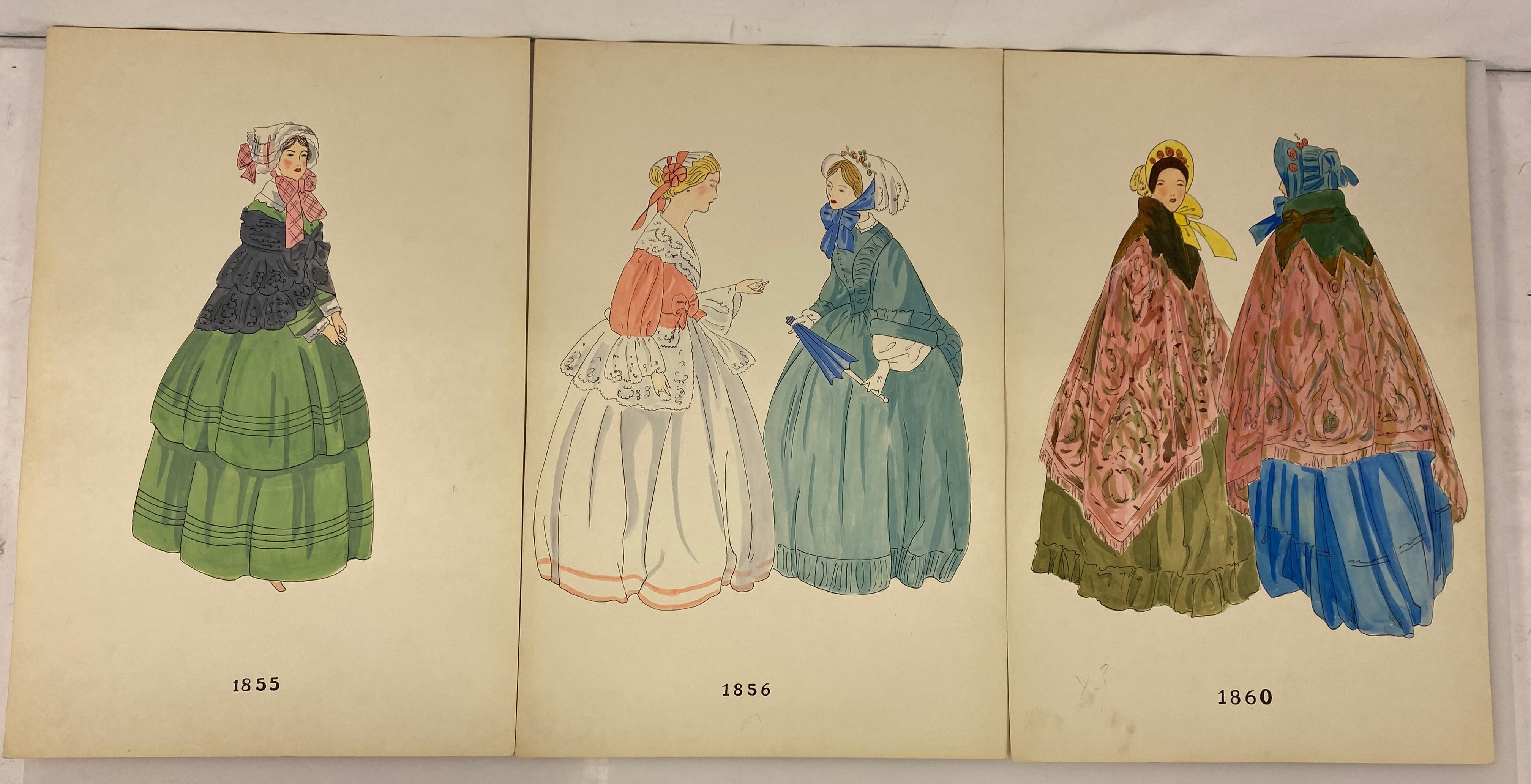 Lot of 6 Fashion Plates 1841-1860