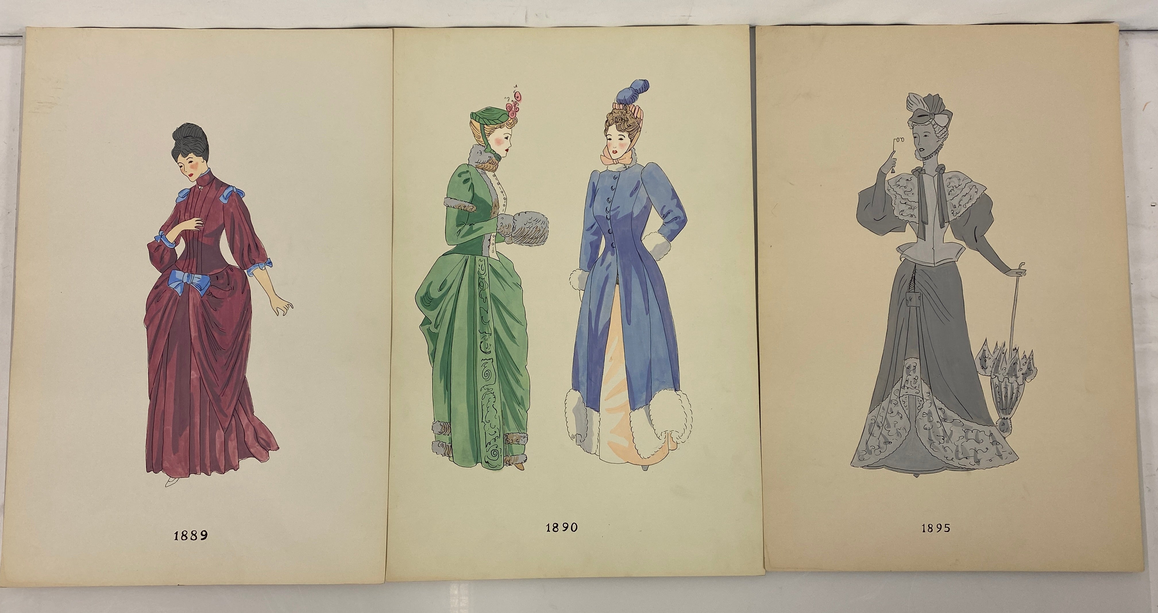 Lot of 6 Fashion Plates 1890-1898