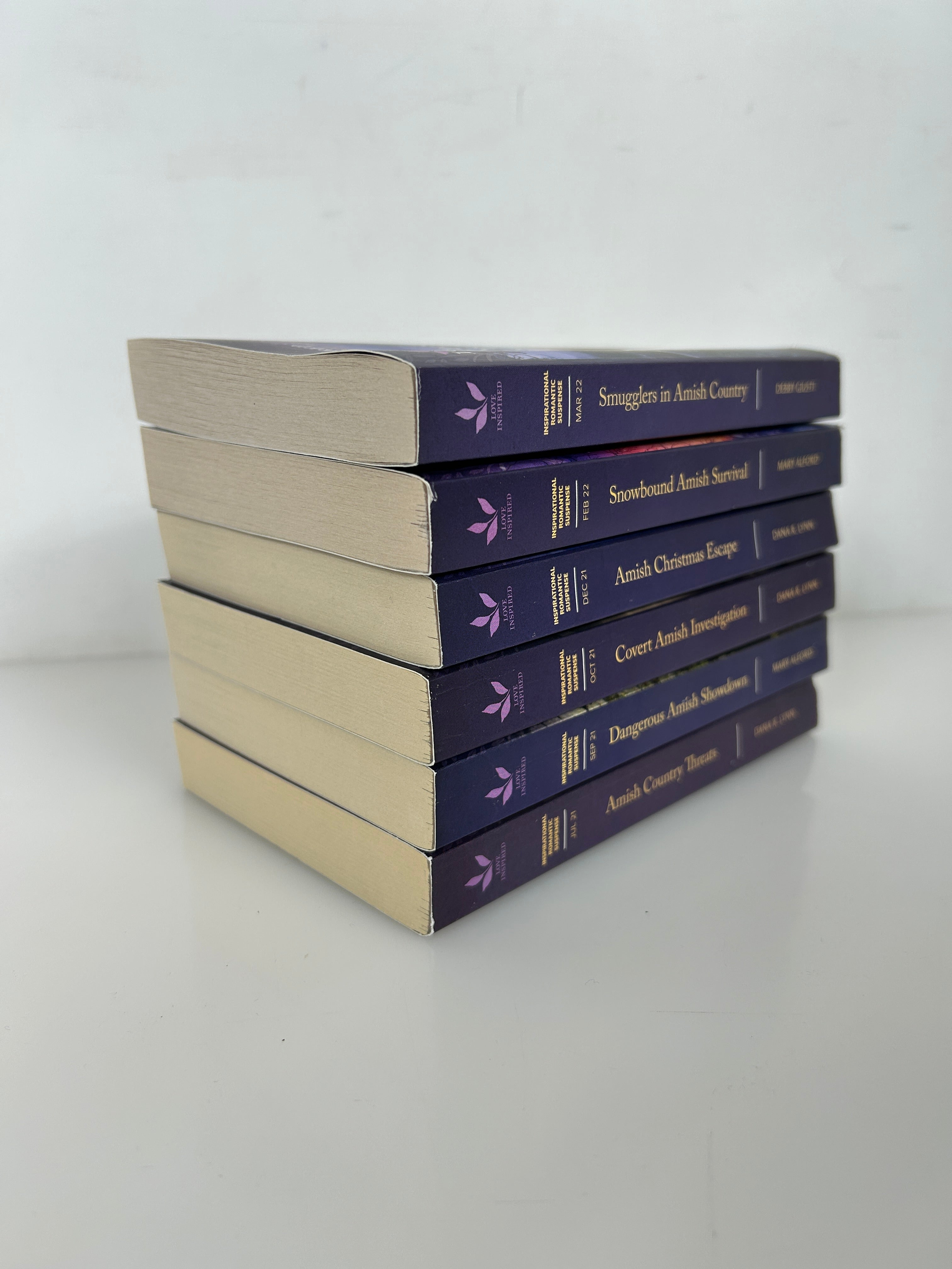 Lot of 6 Love Inspired Amish Themed Romantic Suspense Novels Larger Print 2021-22 PB