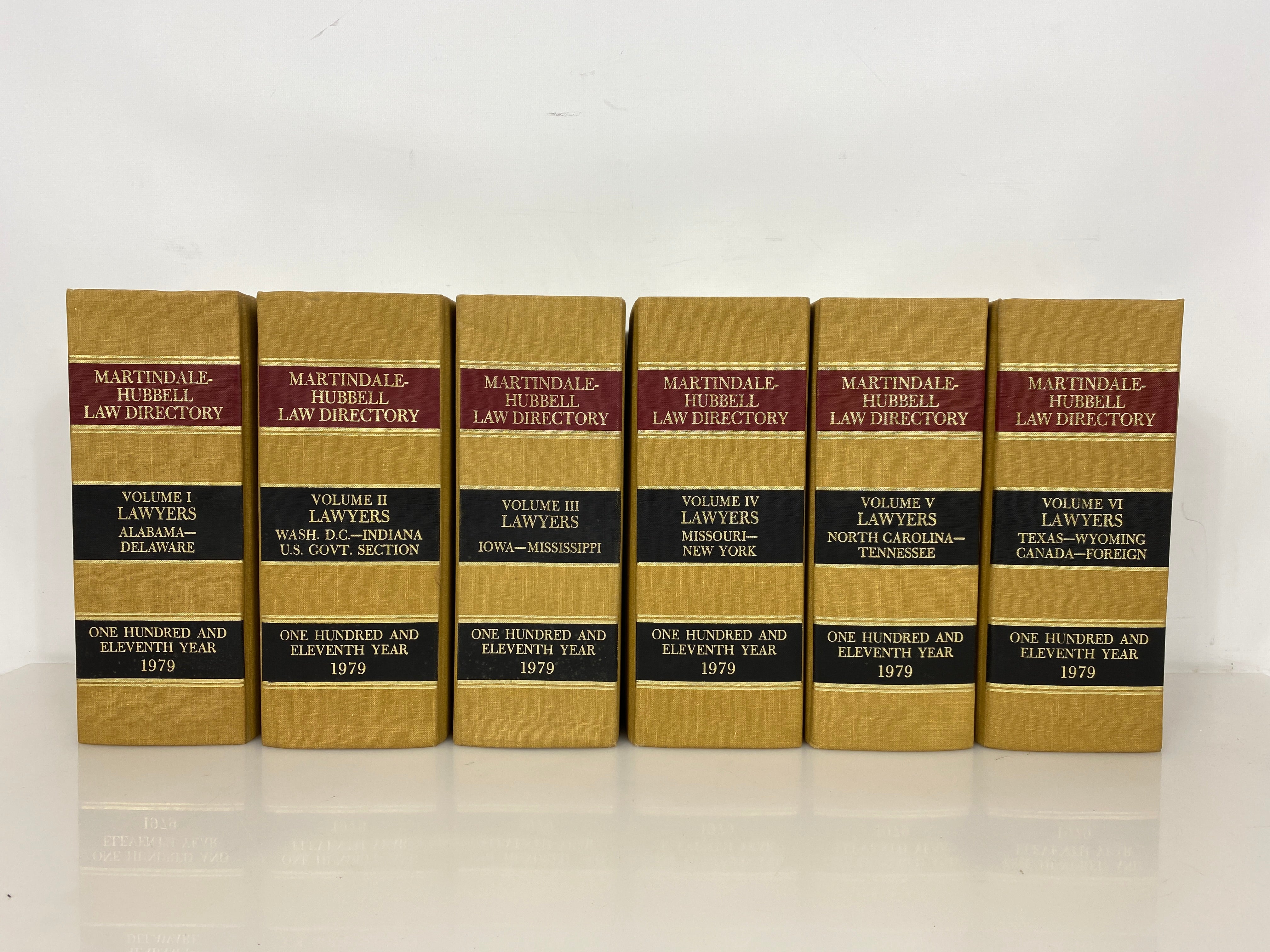Lot of 6 Martindale-Hubbell Law Directory Volumes I-VI 1979 HC