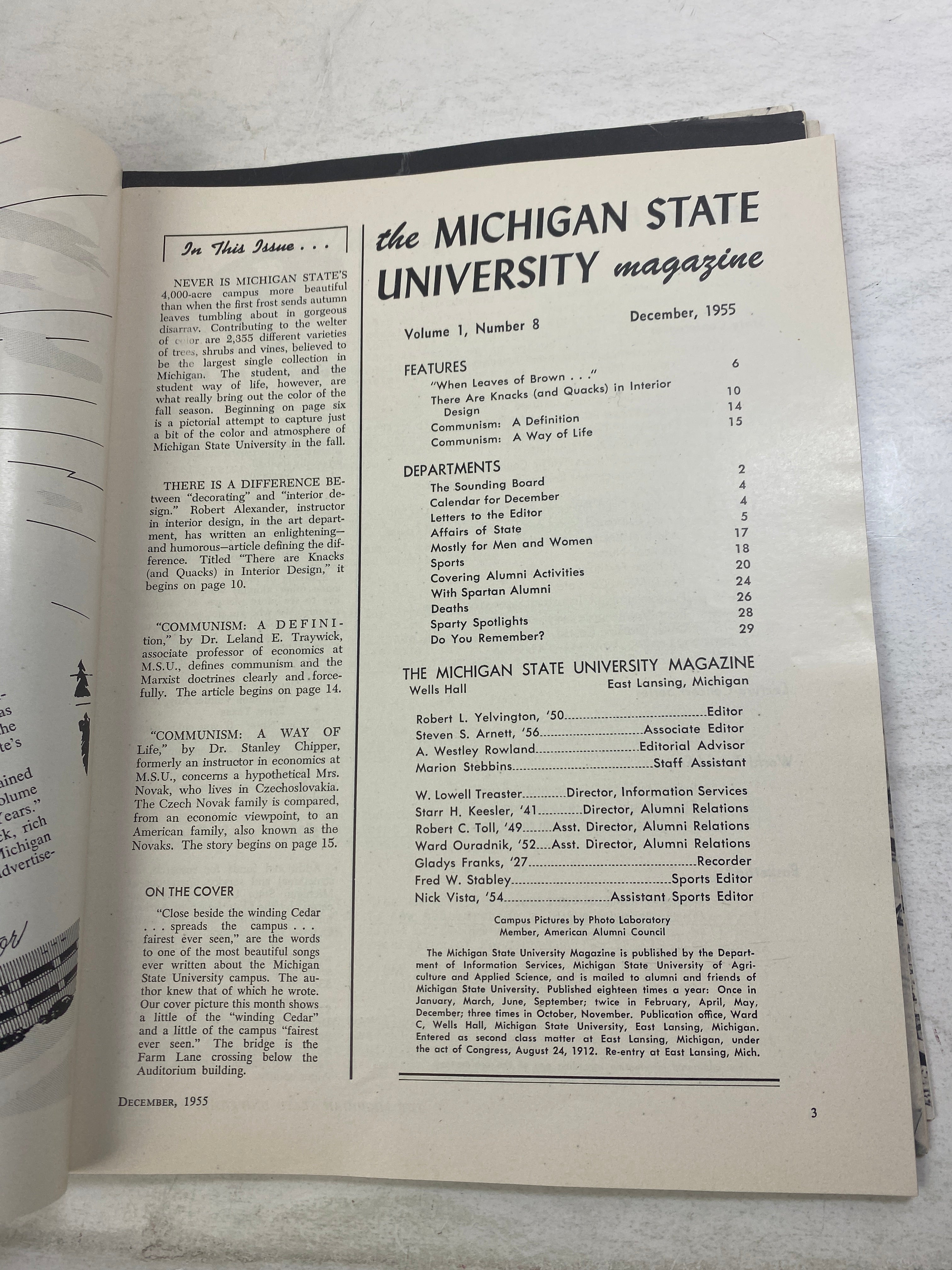 Lot of 6 Michigan State MSU Magazine 1955-1956