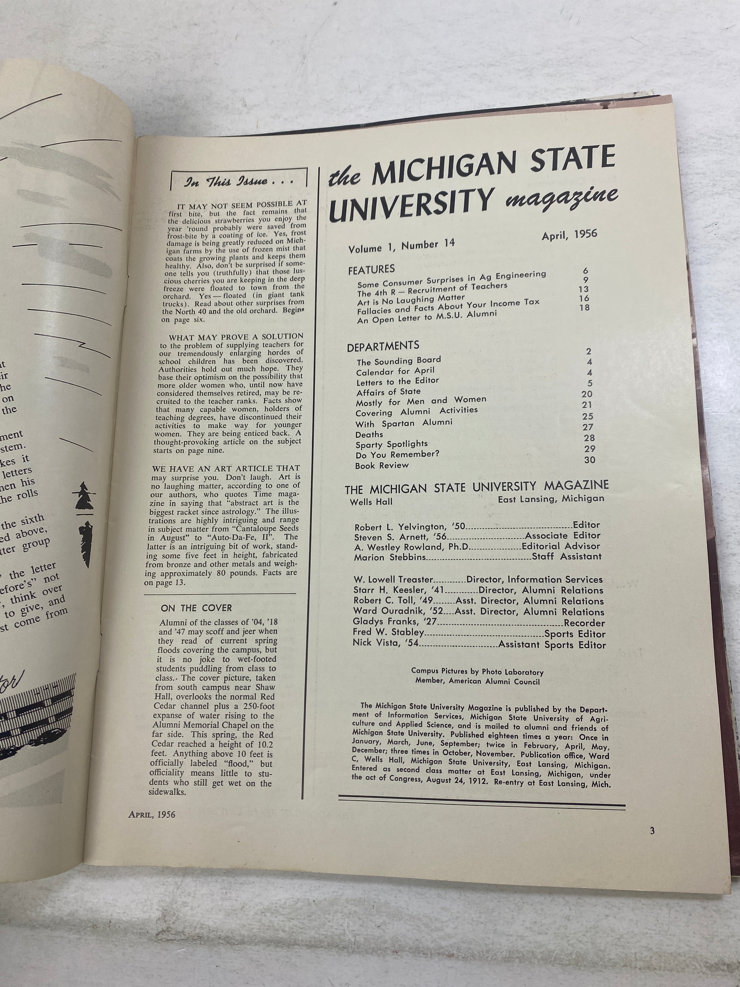Lot of 6 Michigan State MSU Magazine 1955-1956