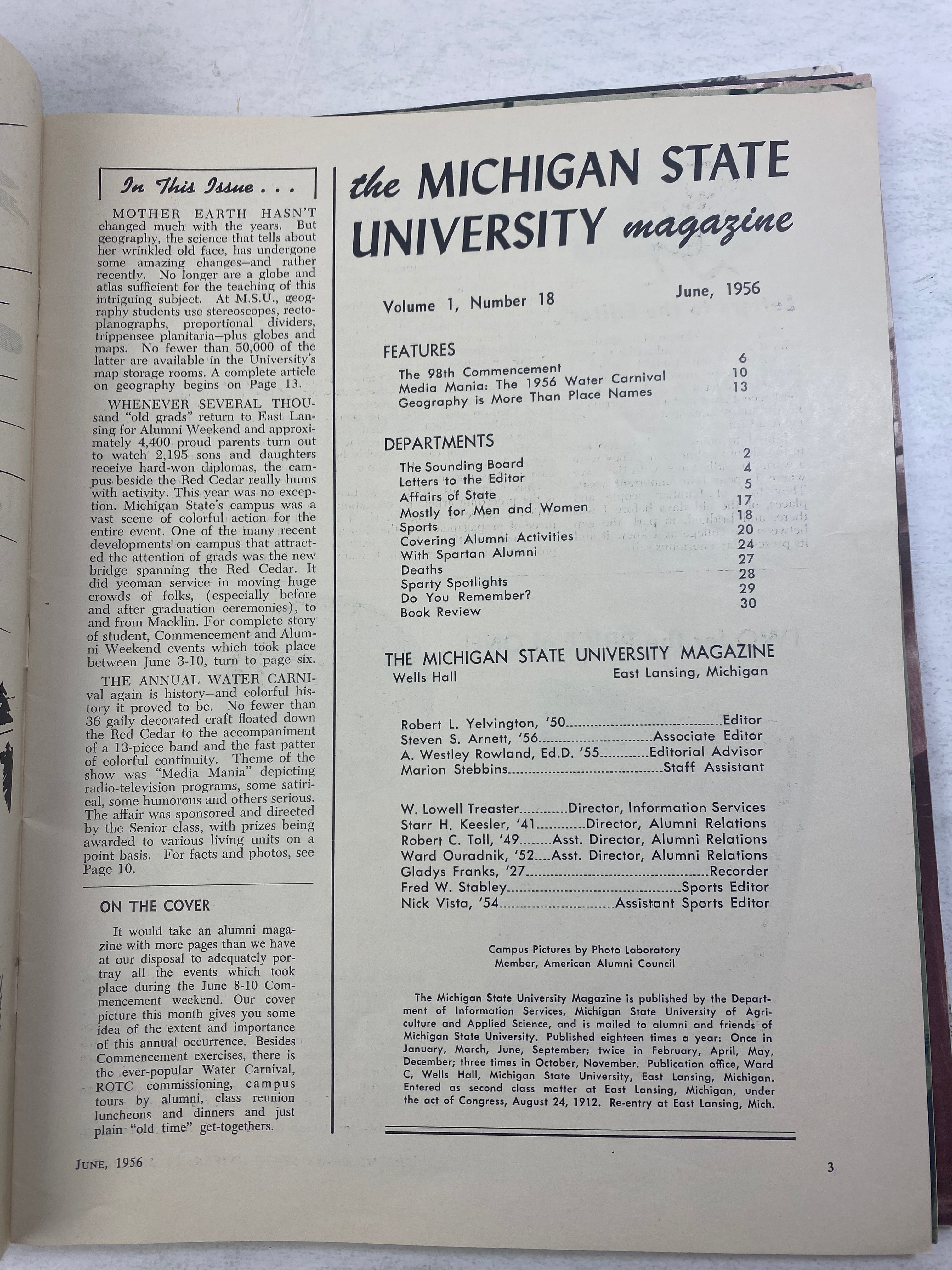 Lot of 6 Michigan State MSU Magazine 1955-1956