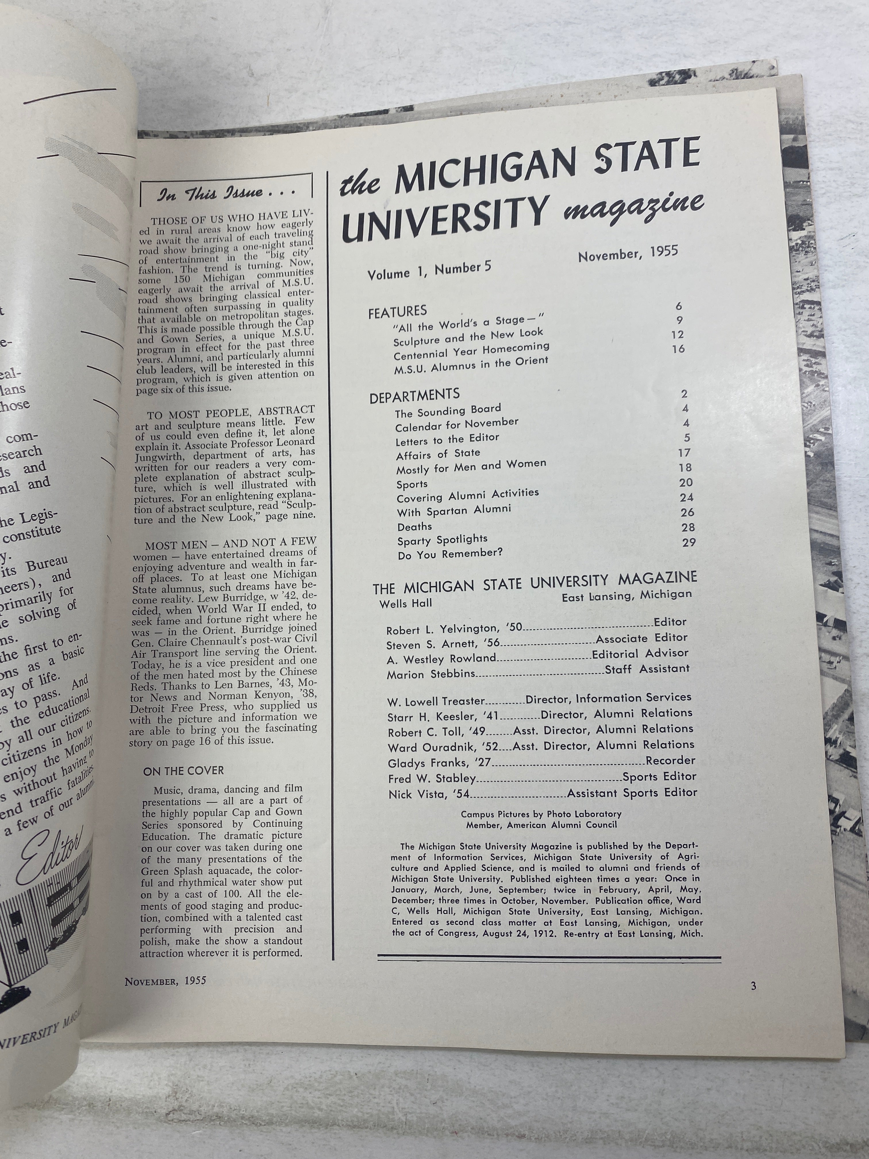 Lot of 6 Michigan State MSU Magazine 1955-1956