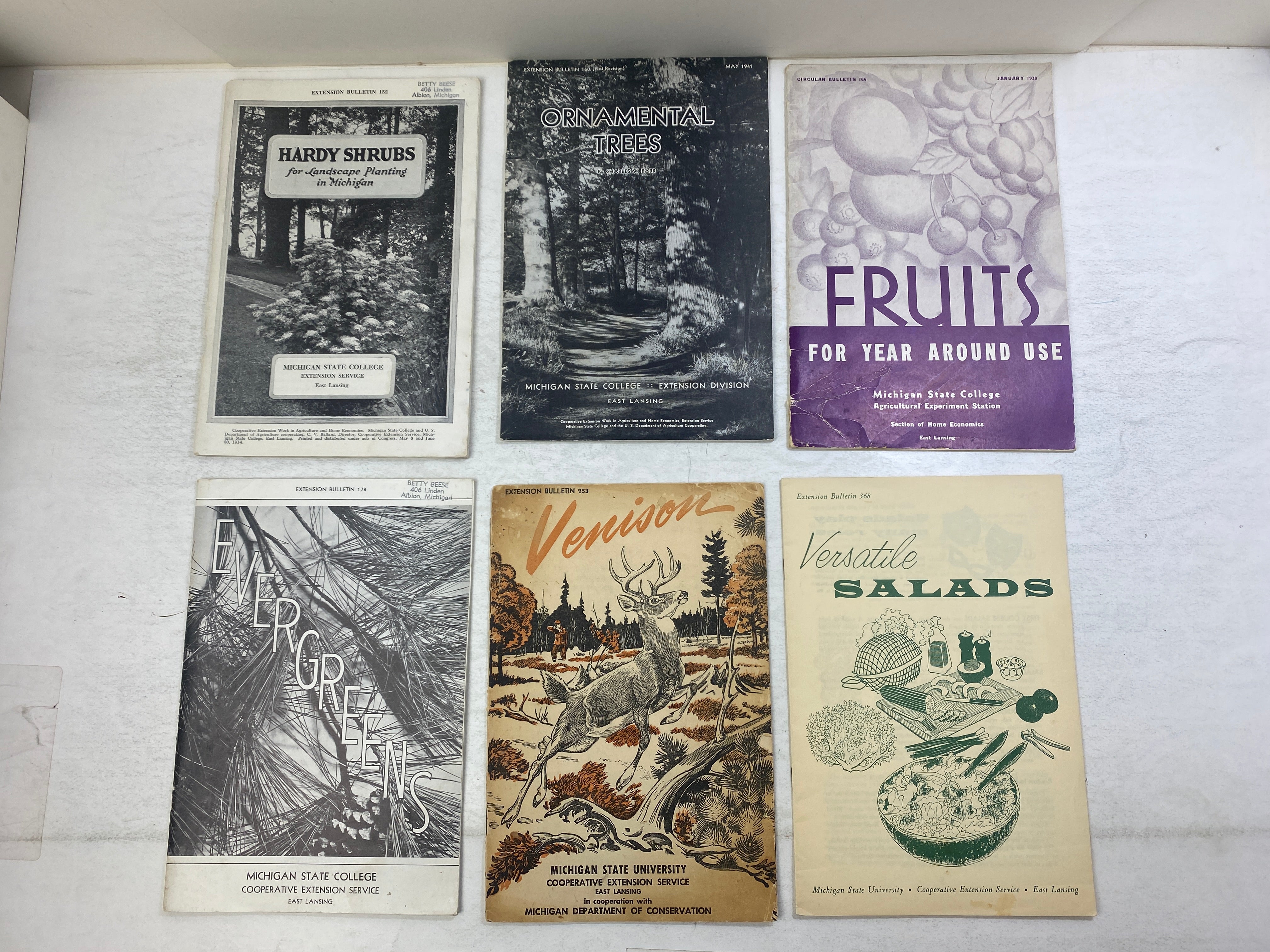 Lot of 6 MSU Agricultural Experiment Station Research Bulletins 1938-1956