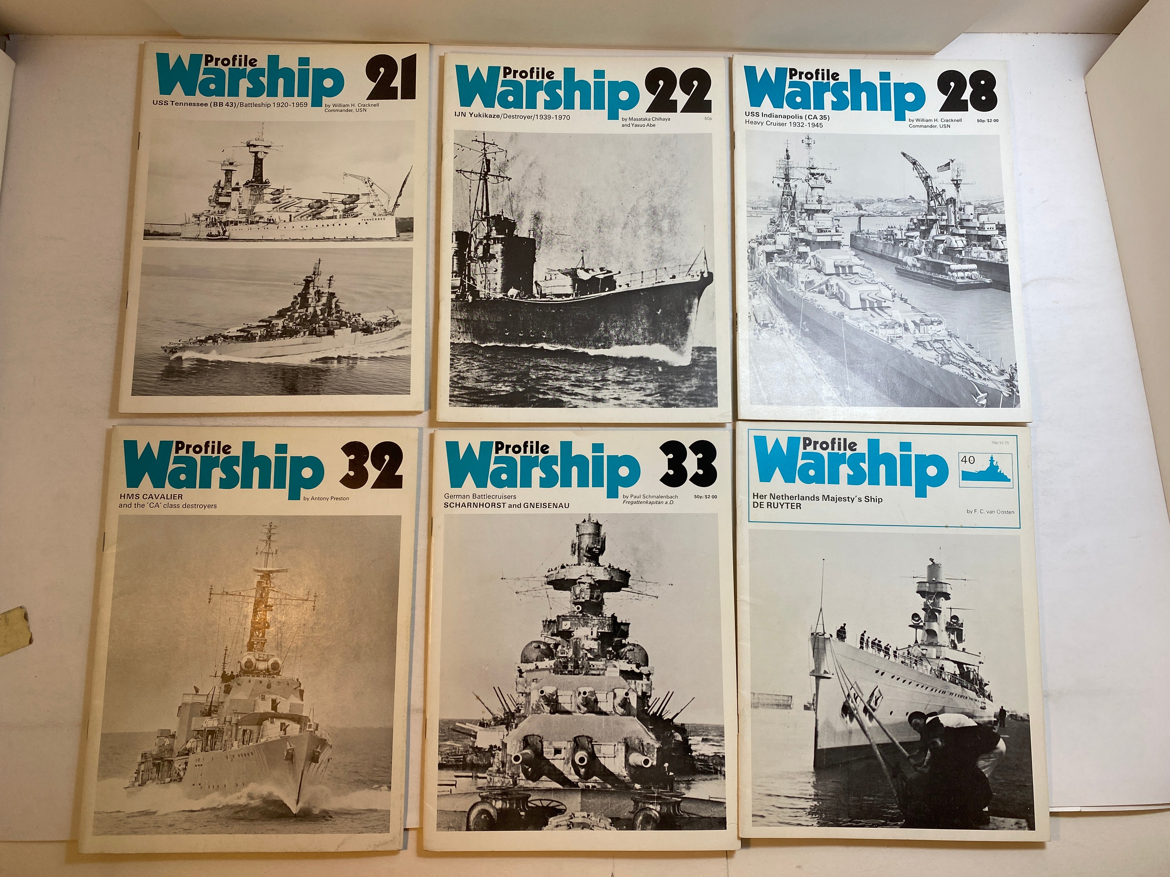 Lot of 6 Profile Warship 21, 22, 28, 32, 33, 40 1972-1974