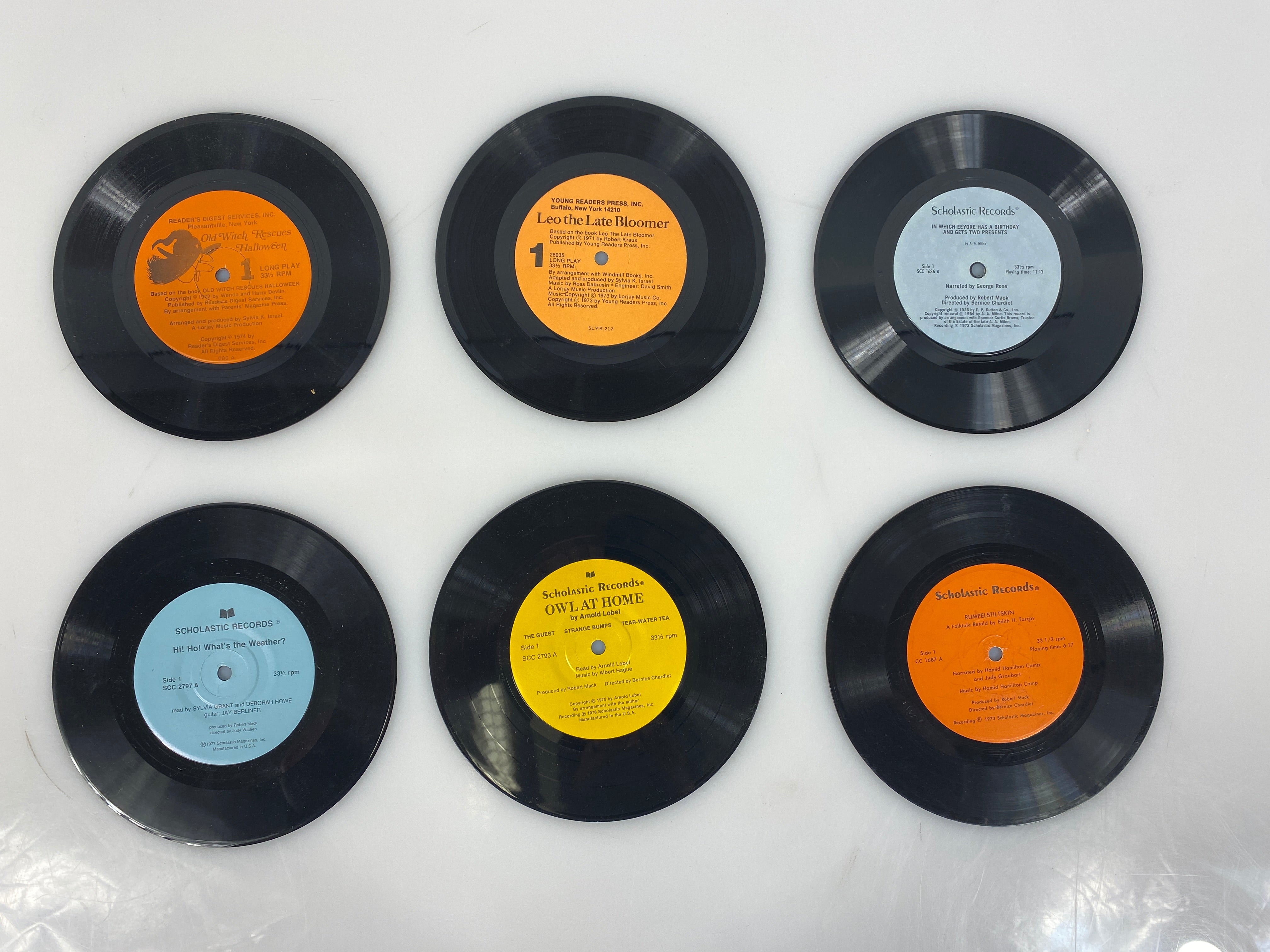 Lot of 6 Scholastic 45 Vinyl Records 1971-1975