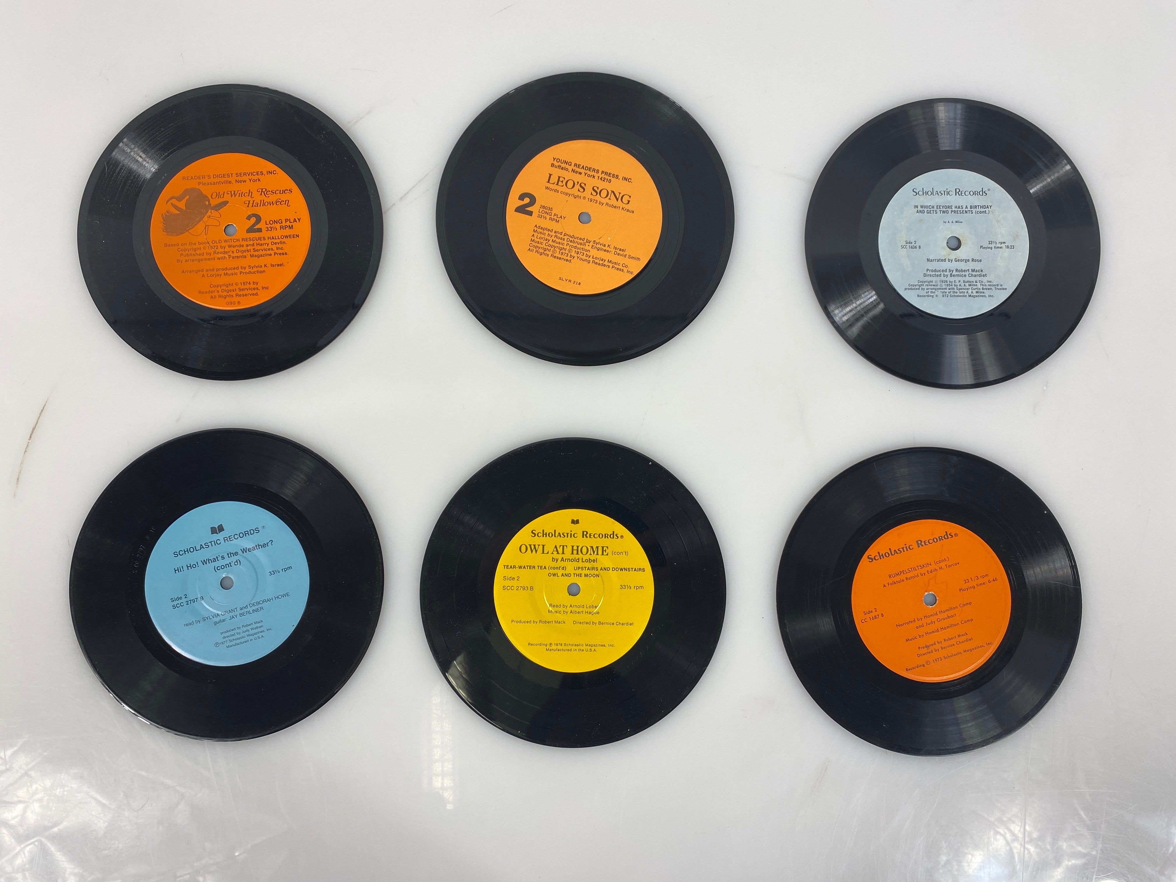 Lot of 6 Scholastic 45 Vinyl Records 1971-1975