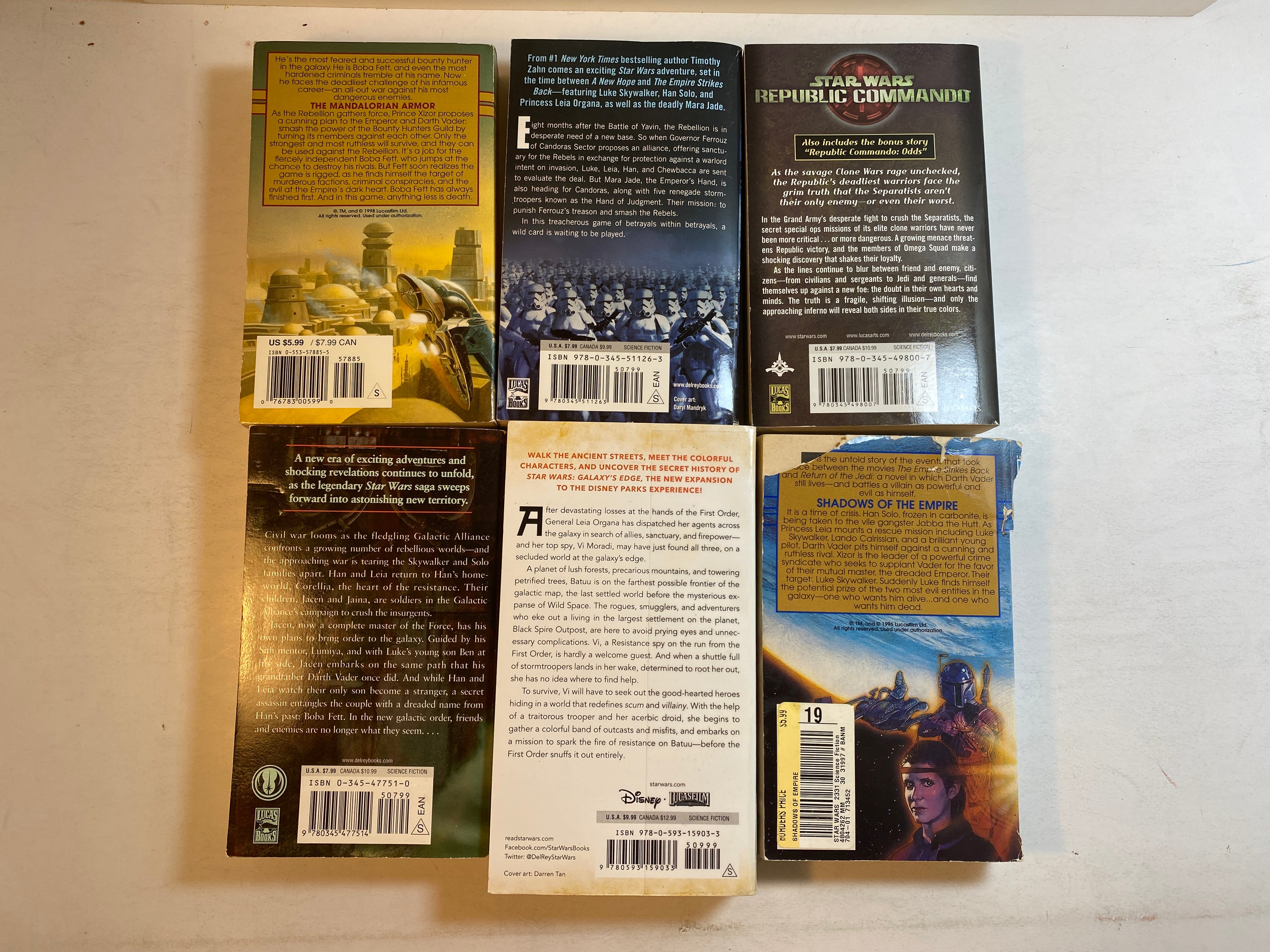 Lot of 6 Star Wars Paperbacks