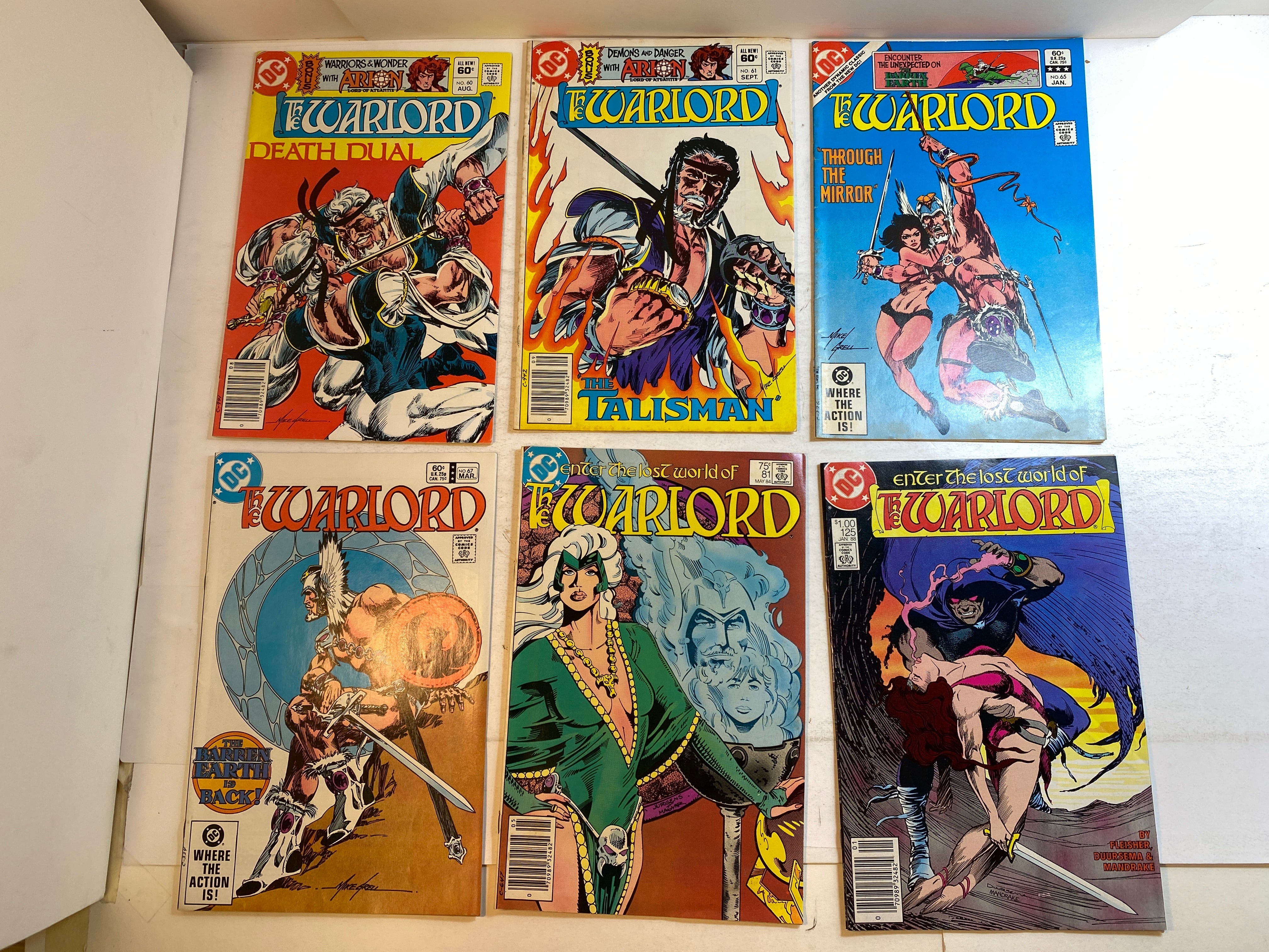 Lot of 6 Warlord DC Comics 1982-1988