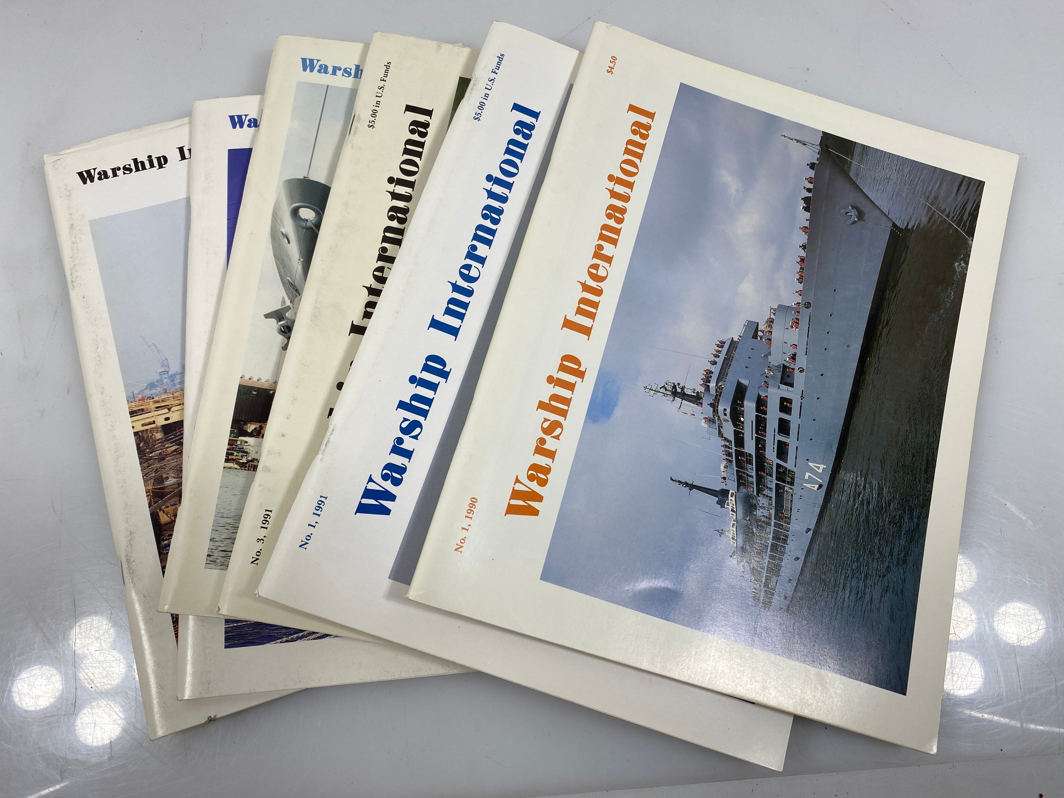 Lot of 6 Warship International Magazines 1990-1992