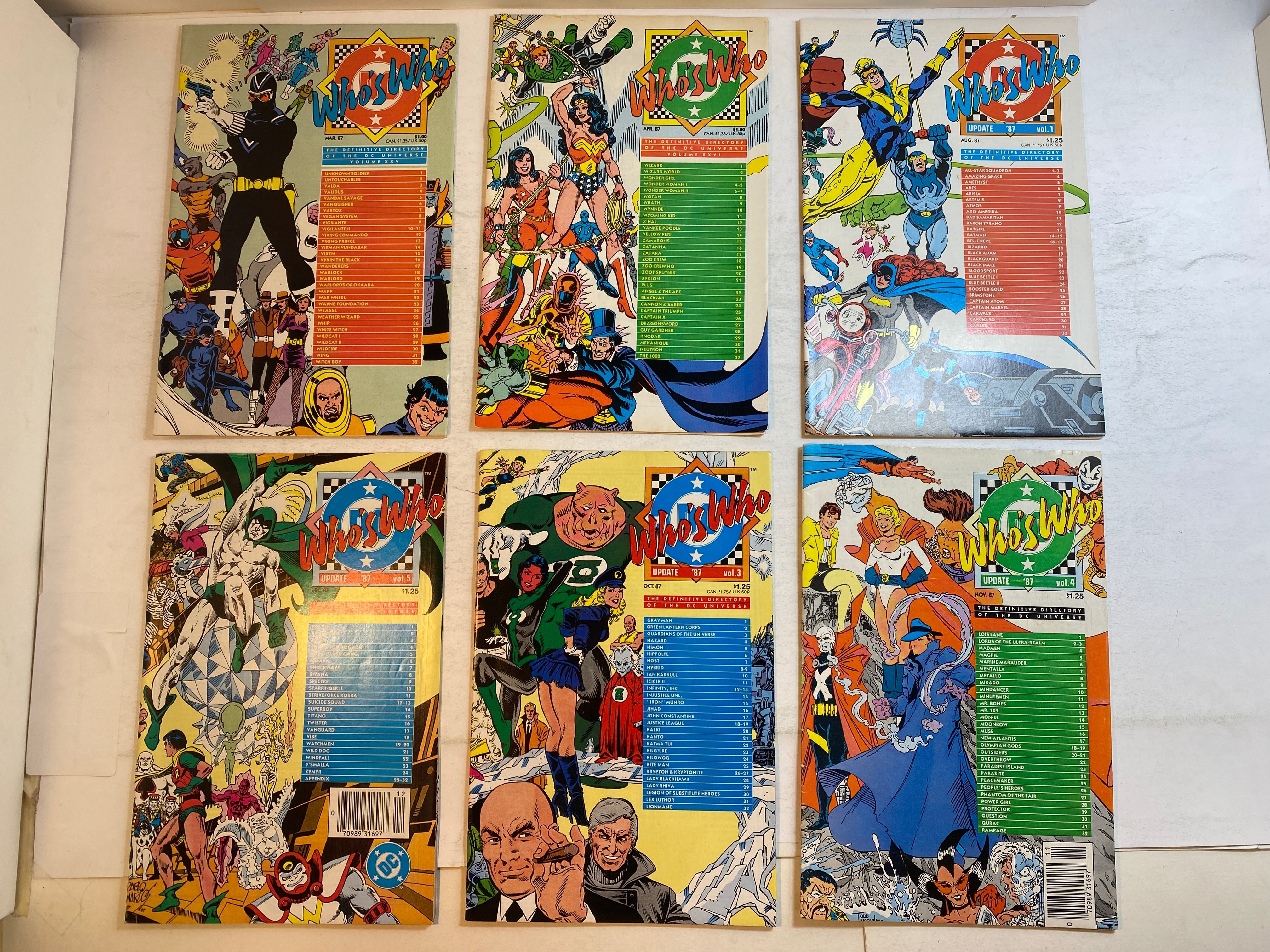 Lot of 6 Who's Who DC Comics 1987