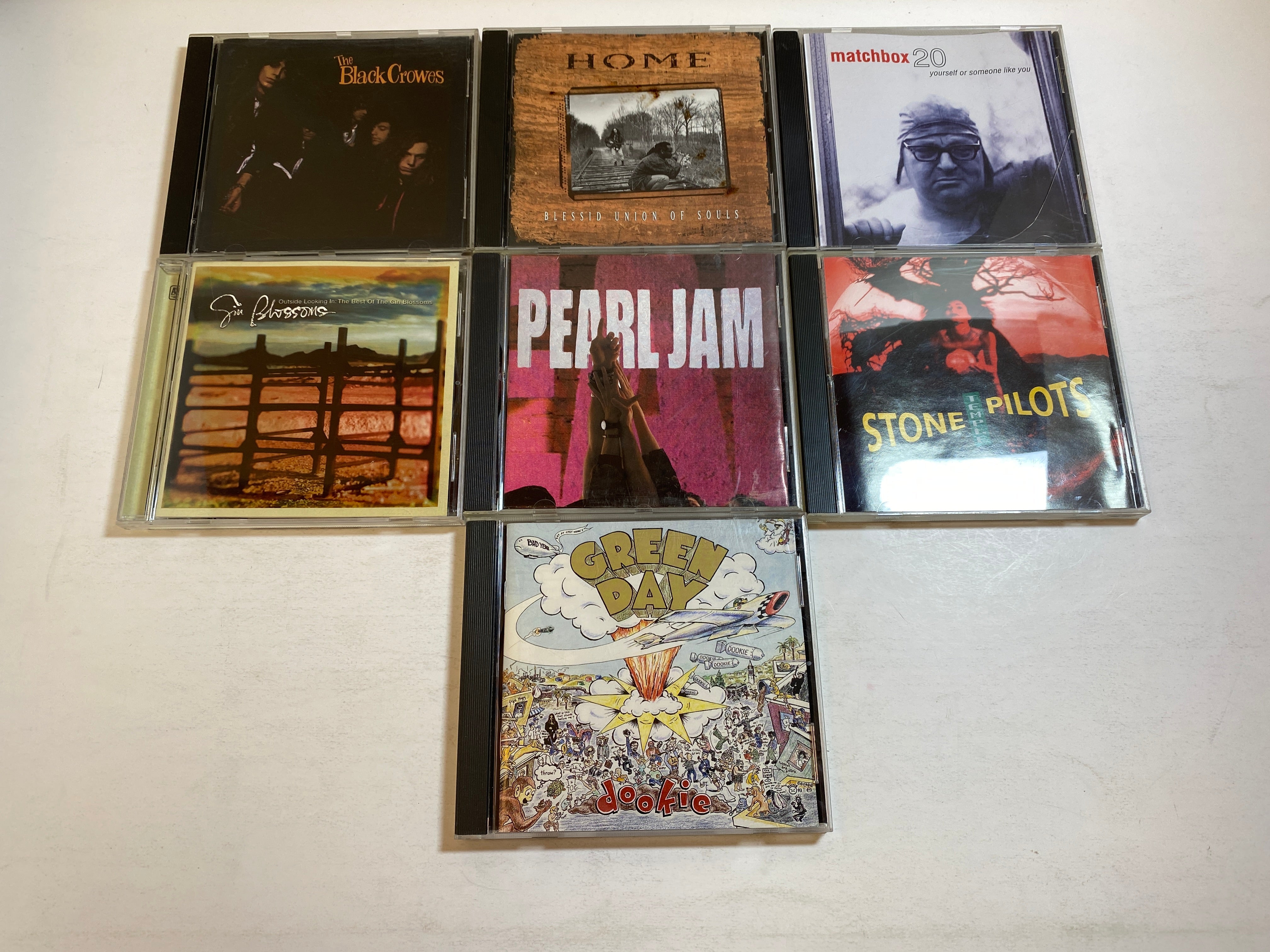 Lot of 7 1990s CDs Green Day Pearl Jam Gin Blossoms 1990-1999