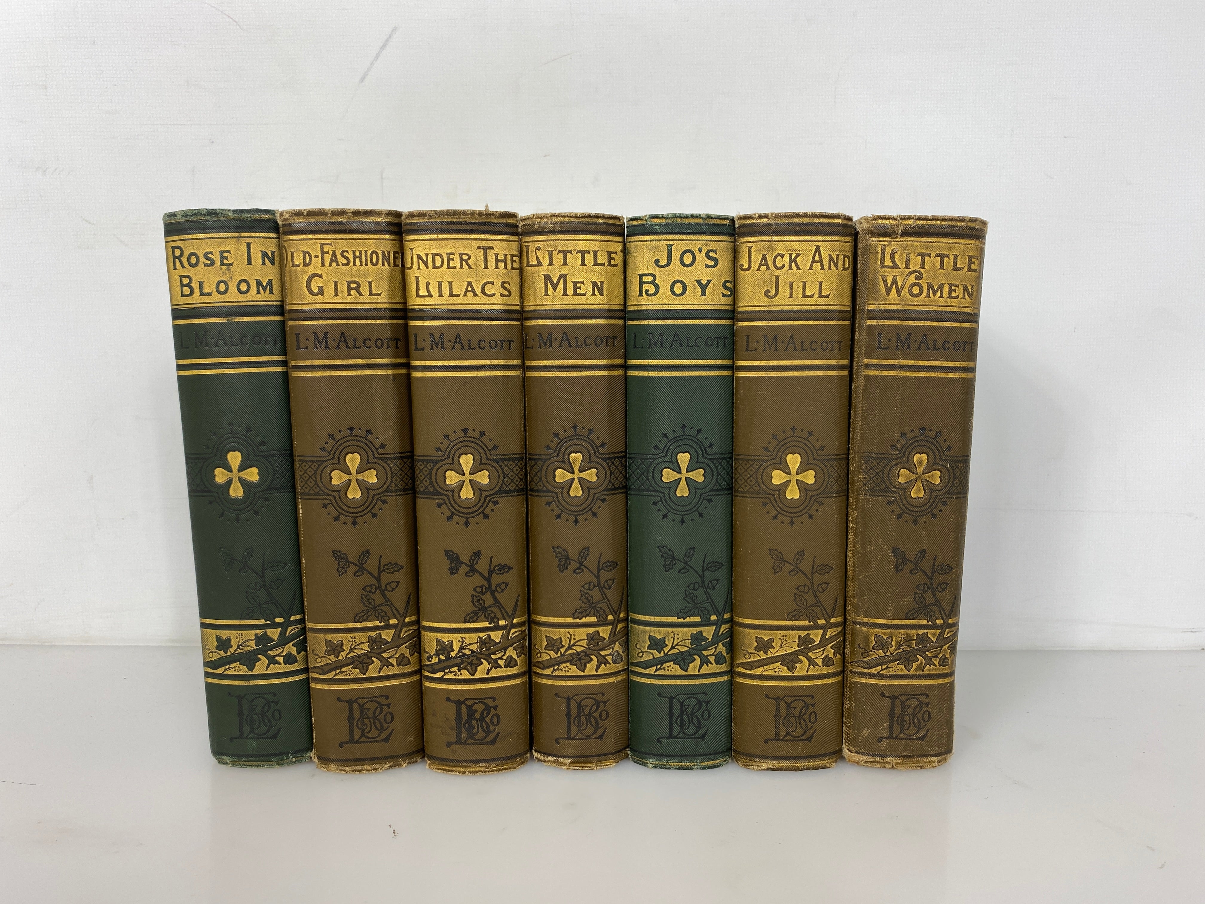 Lot of 7 Antique Louisa May Alcott incl Little Women & Little Men 1906-07 HC