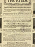 Lot of 7 Antique The Etude Magazine: February 1912-February 1919 SC