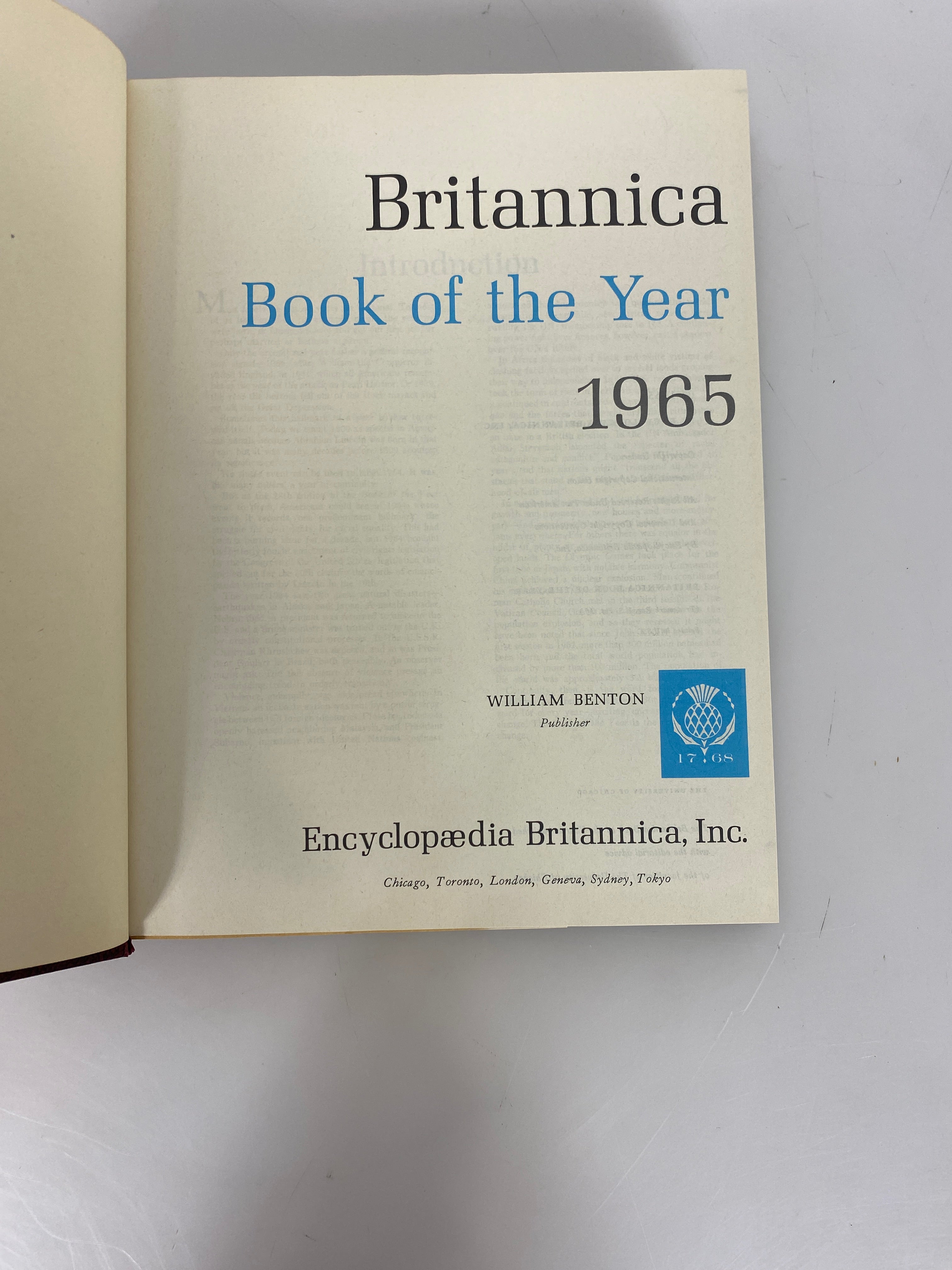 Lot of 7: Book of the Year Britannica 1959,61,62,64-67 HCDJ