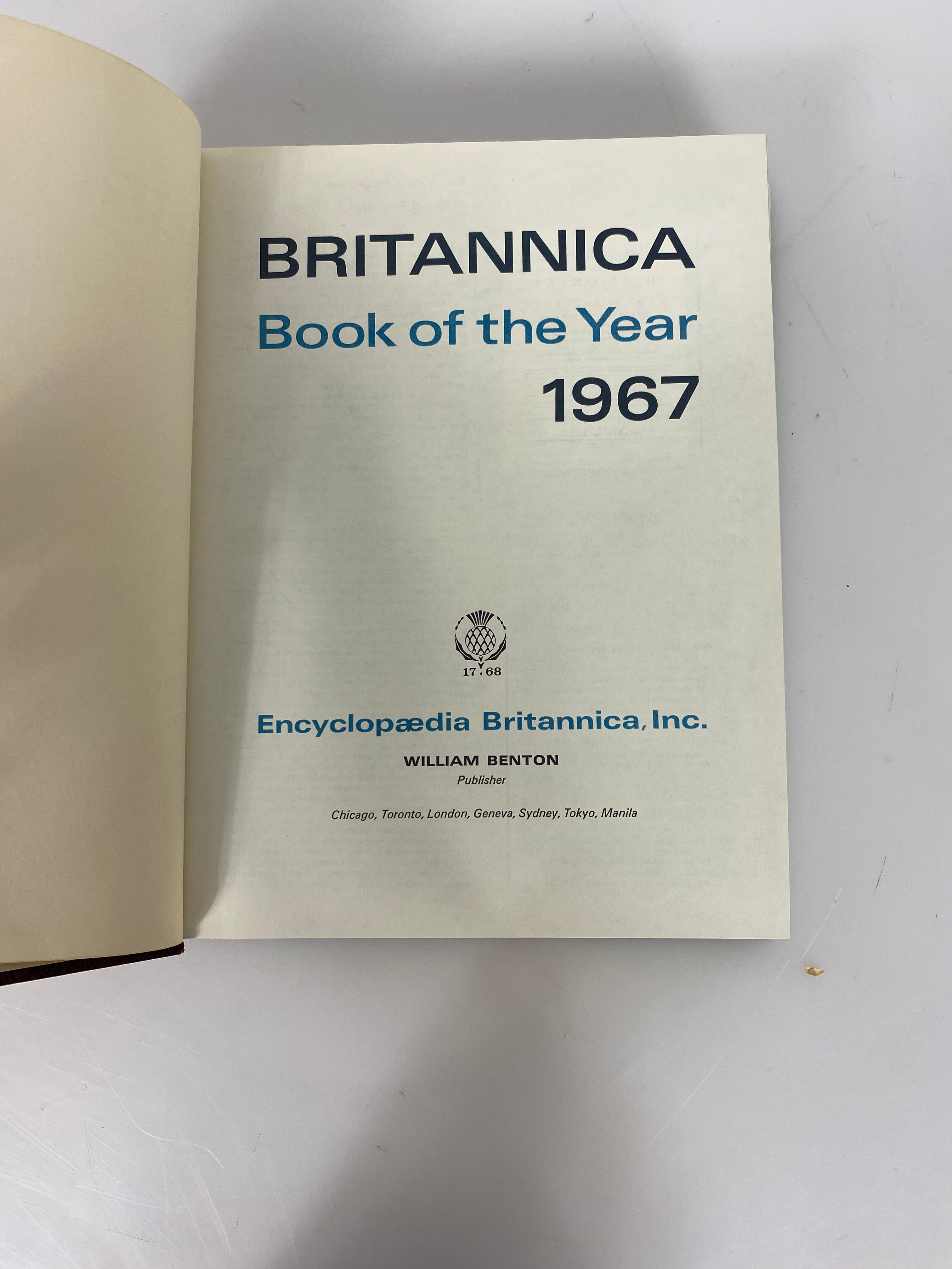 Lot of 7: Book of the Year Britannica 1959,61,62,64-67 HCDJ