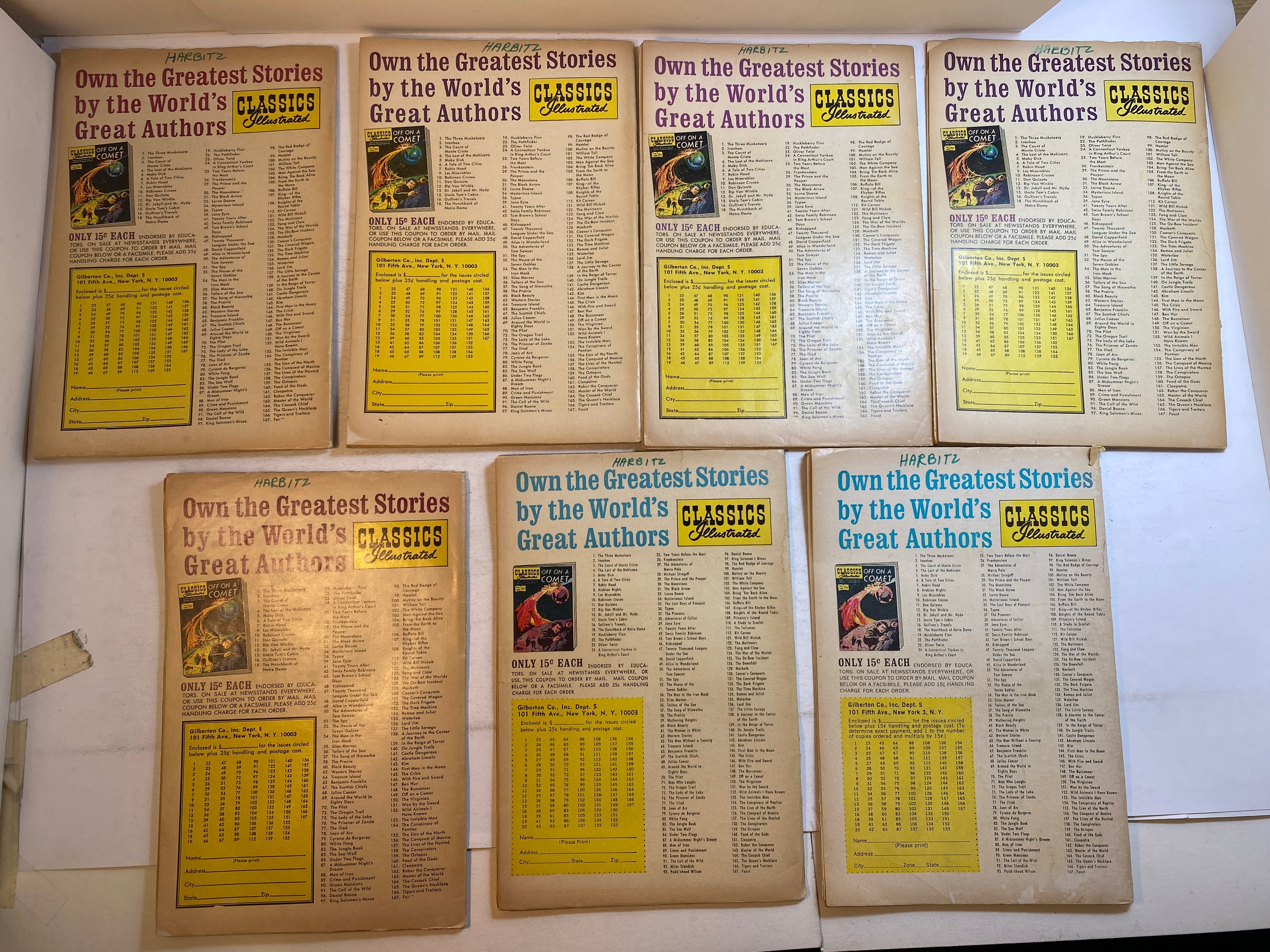 Lot of 7 Classics Illustrated 28-55
