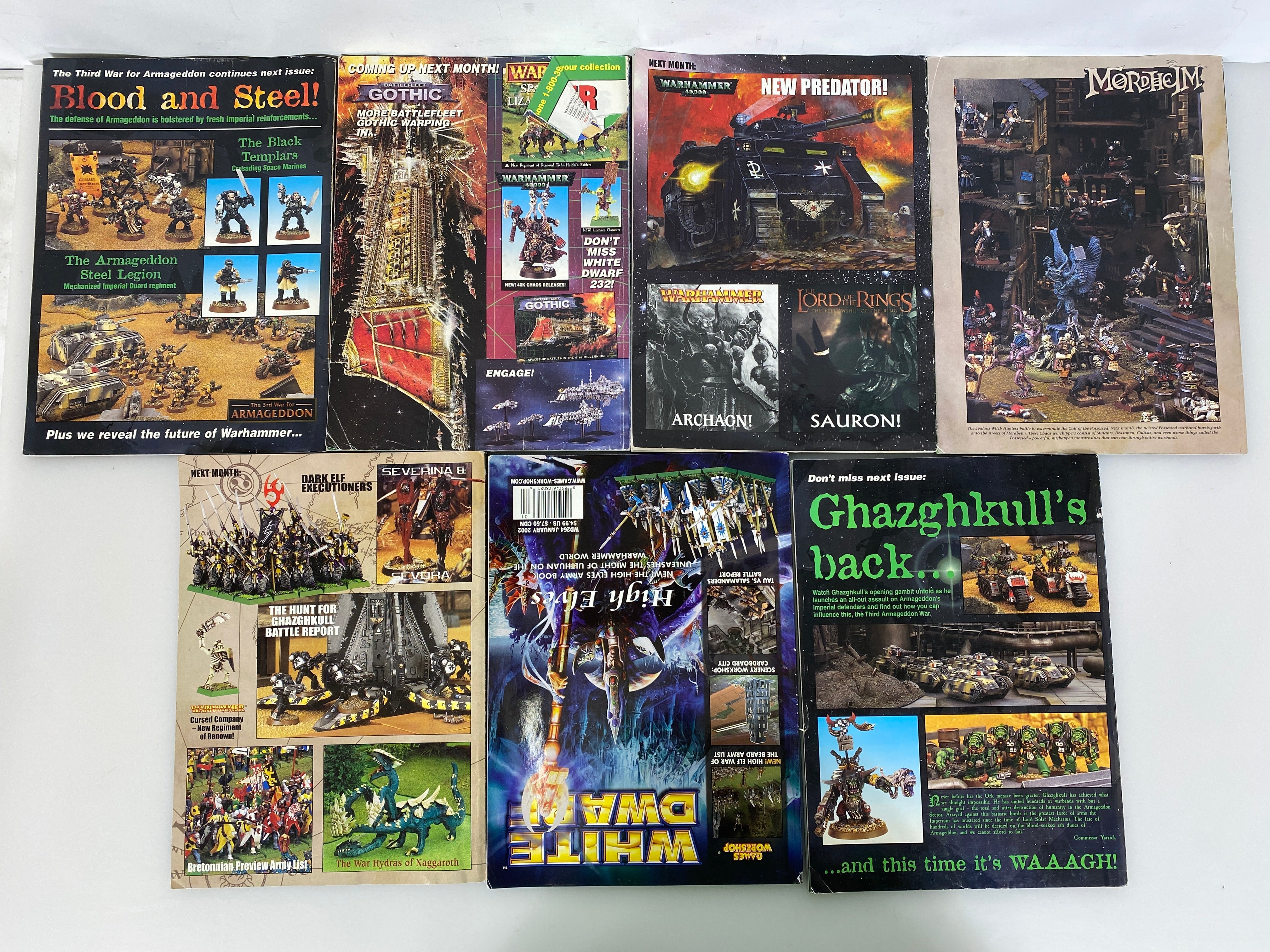 Lot of 7 Games Workshop White Dwarf Magazines 1999-2002