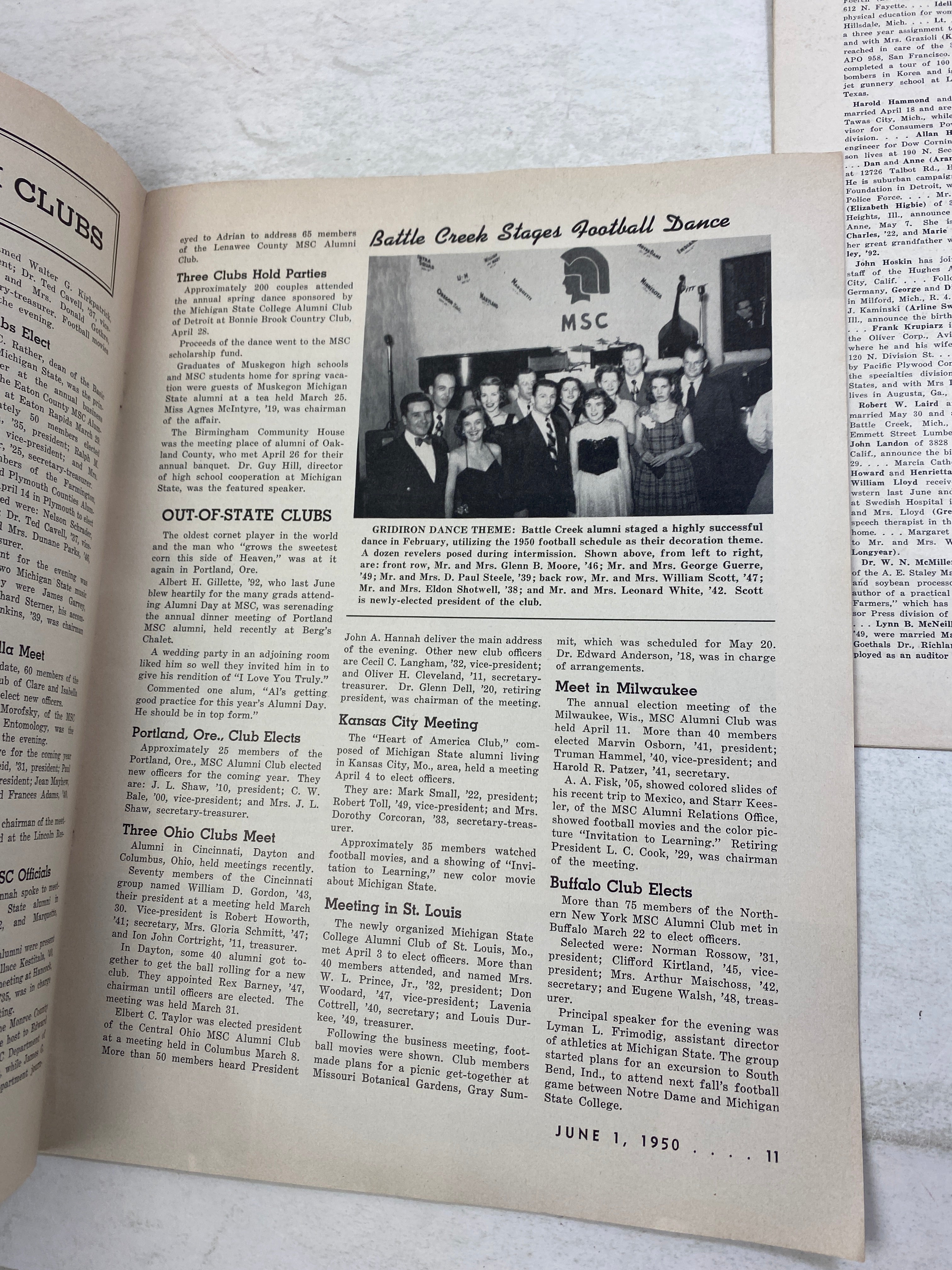 Lot of 7 MSU Alumni Record Magazines 1950-1954