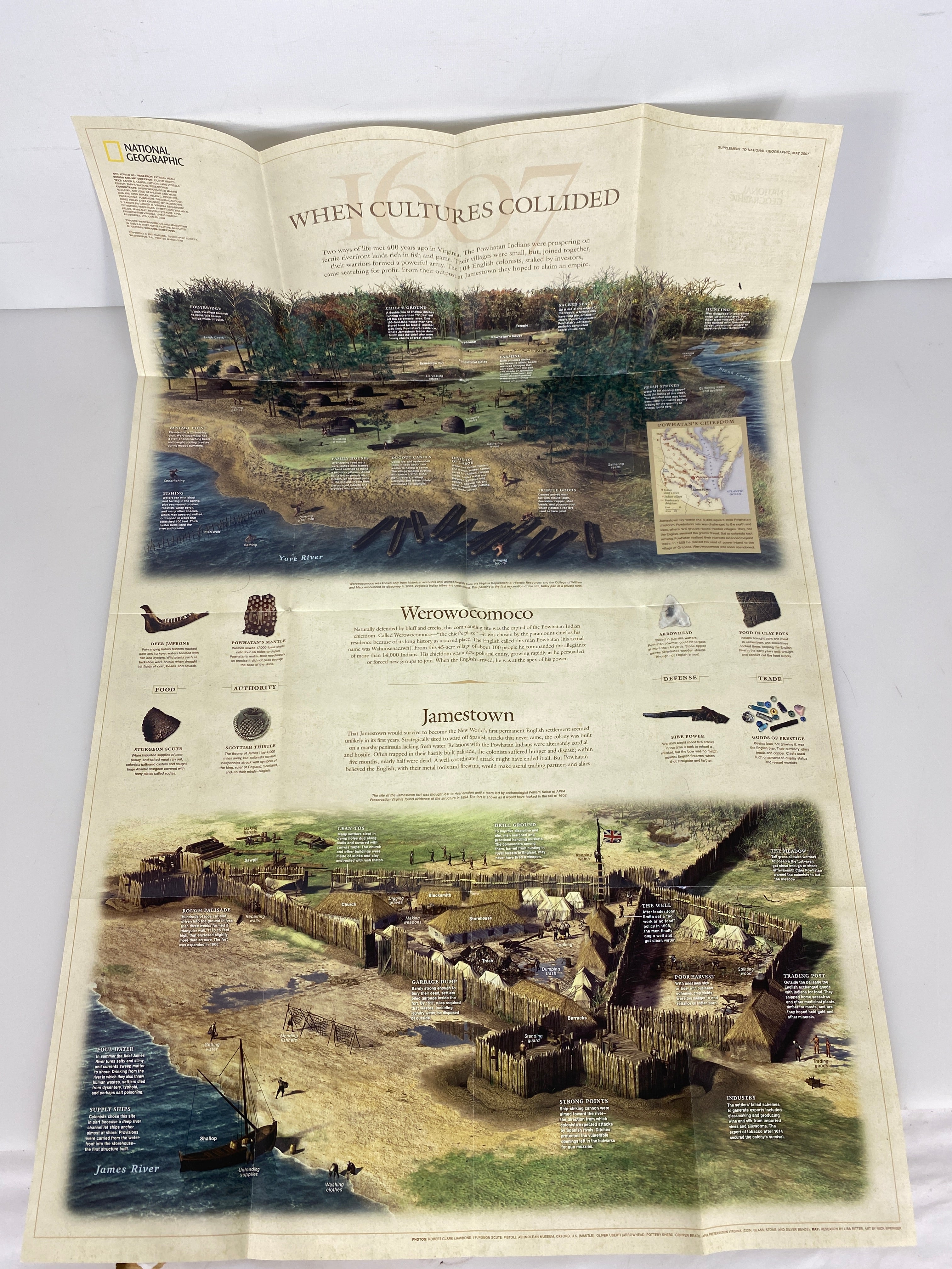 Lot of 7: National Geographic Maps & Posters Growth of the US/The Explorers/ETC