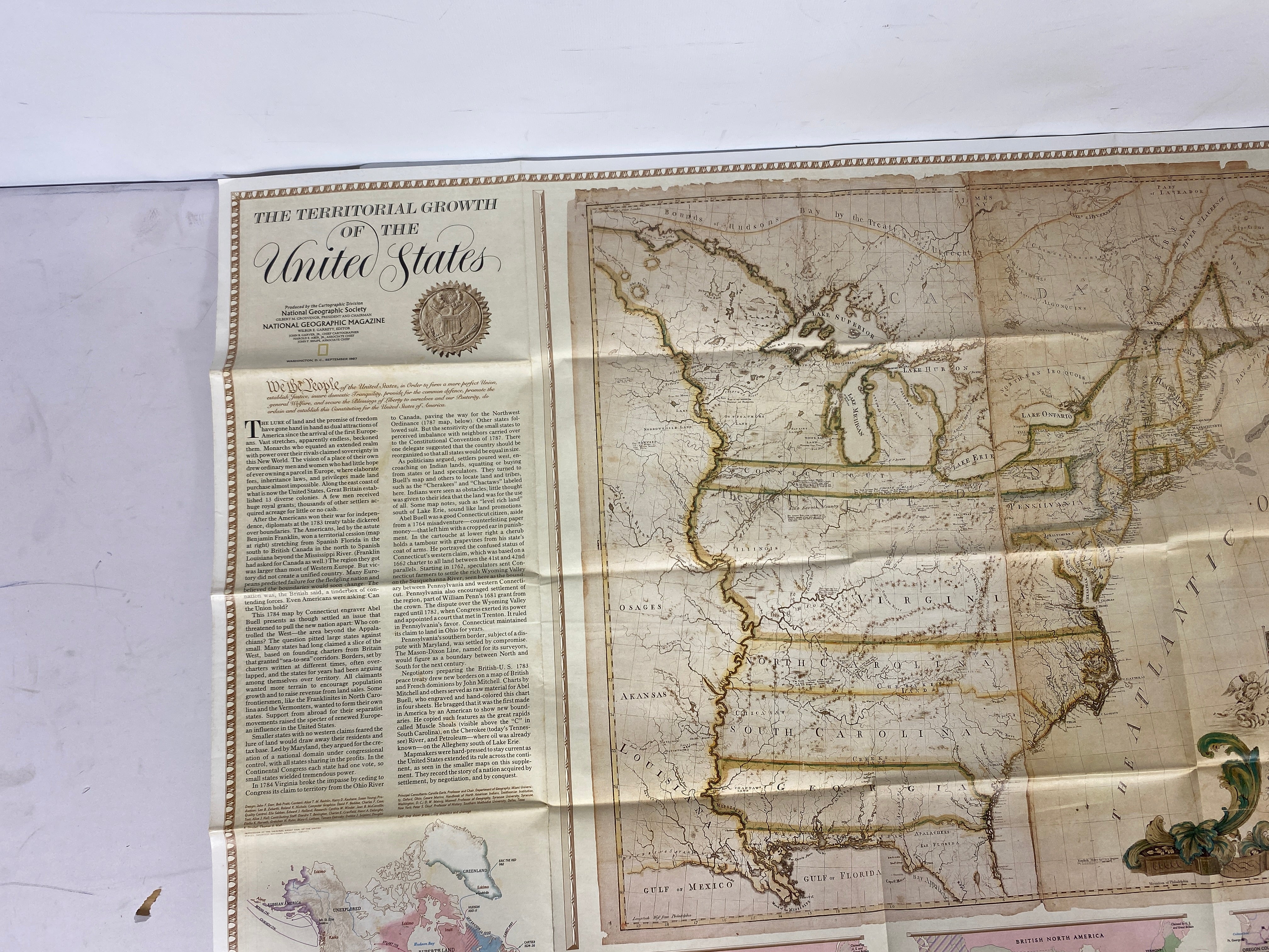 Lot of 7: National Geographic Maps & Posters Growth of the US/The Explorers/ETC
