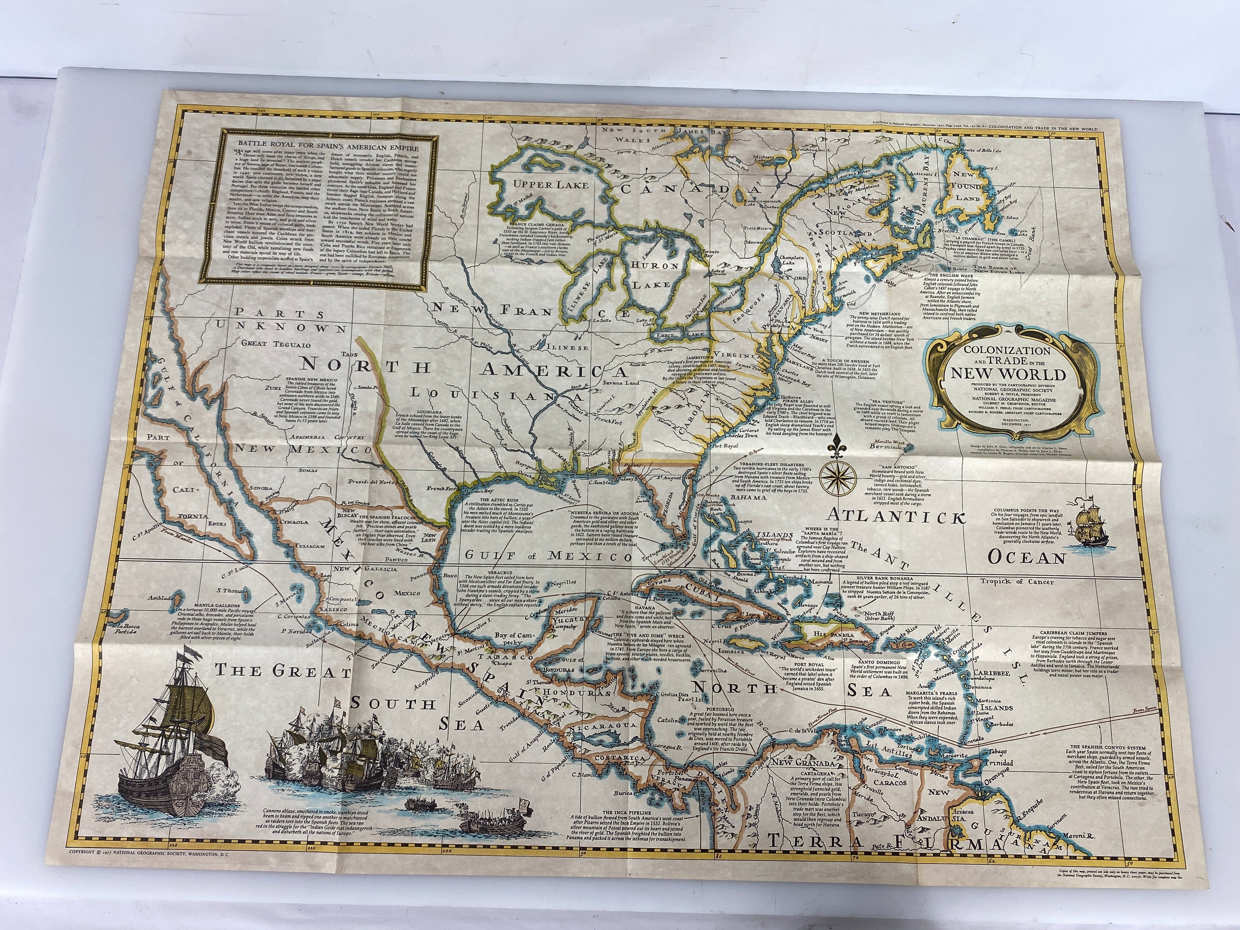 Lot of 7: National Geographic Maps & Posters Growth of the US/The Explorers/ETC