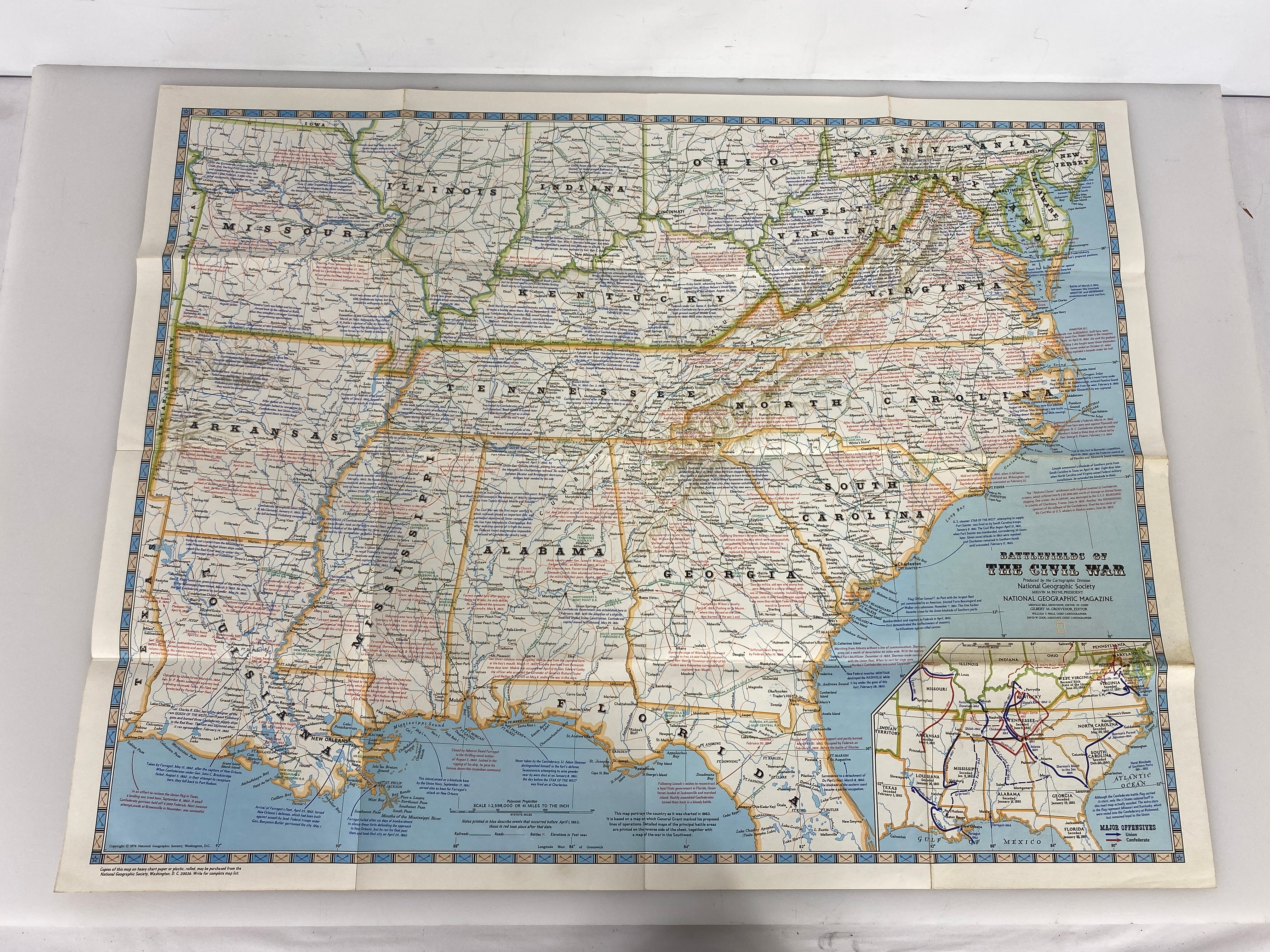 Lot of 7: National Geographic Maps & Posters Growth of the US/The Explorers/ETC
