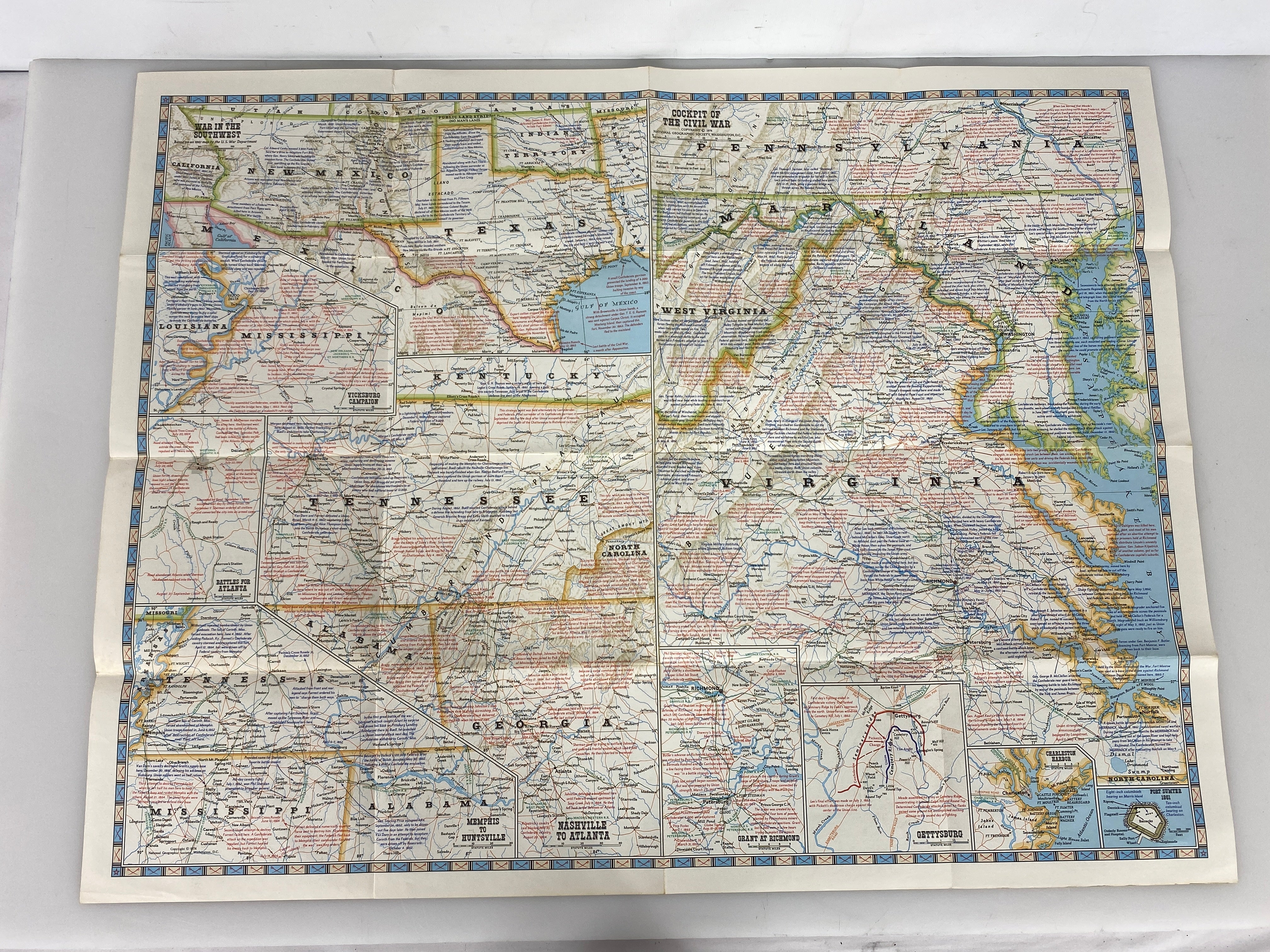 Lot of 7: National Geographic Maps & Posters Growth of the US/The Explorers/ETC