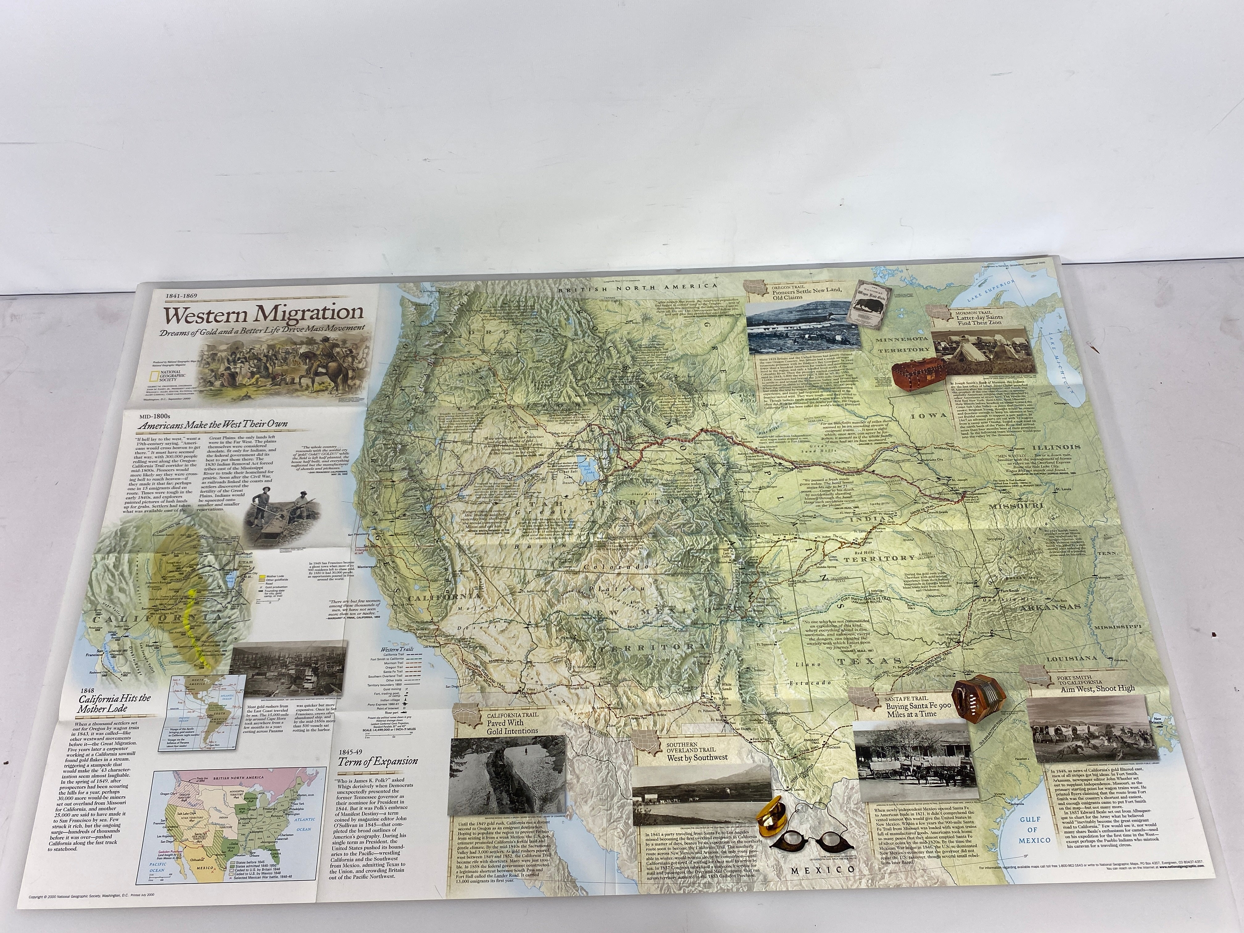 Lot of 7: National Geographic Maps & Posters Growth of the US/The Explorers/ETC