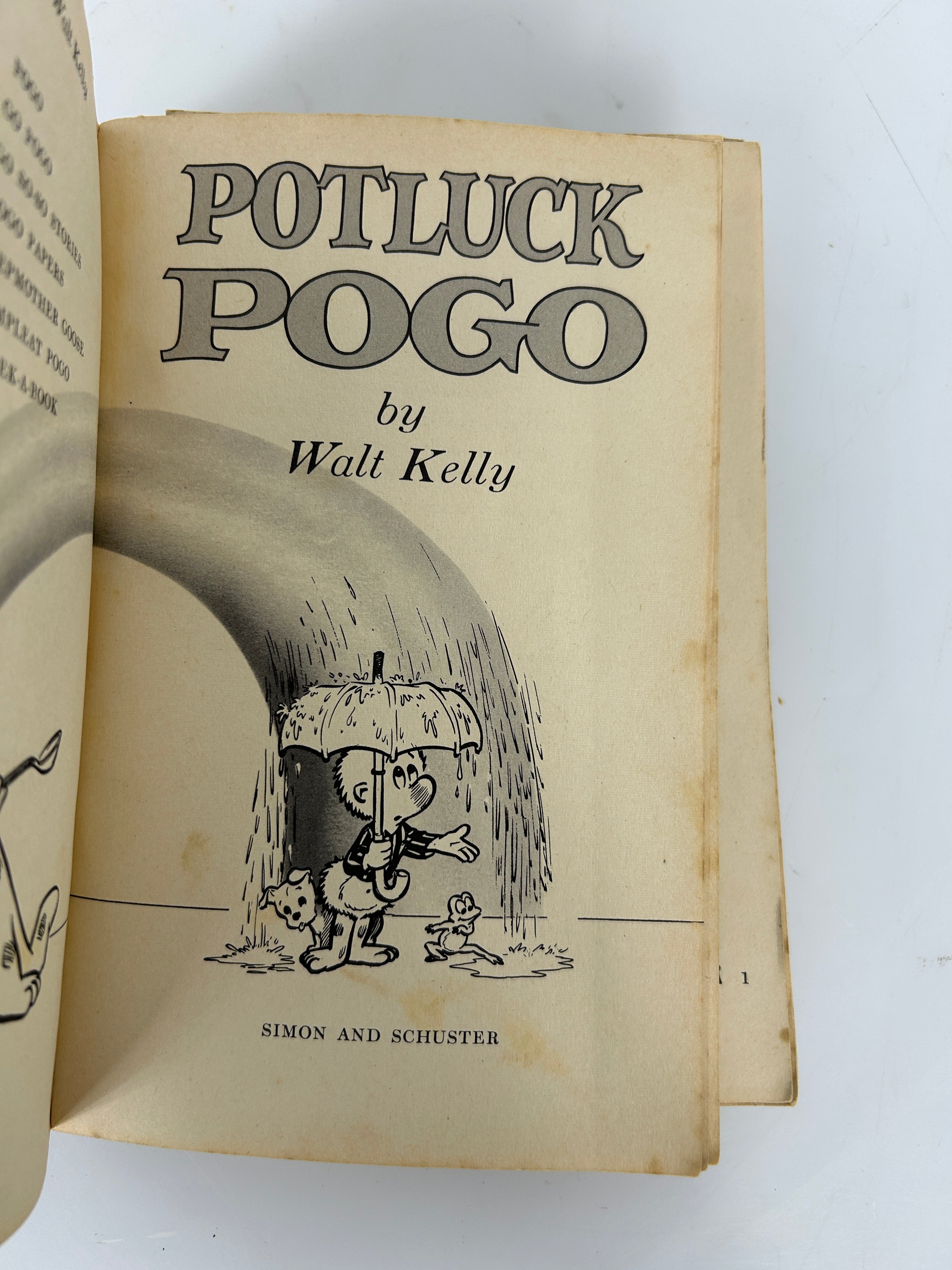 Lot of 7 Potluck Pogo by Walt Kelly 1950's Simon & Schuster SC